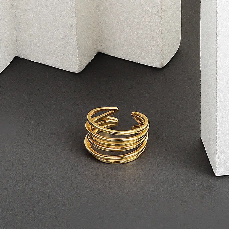 Other Gold Color Multilayer Winding Adjustable Ring Size ONE SIZE - 3 Thumbnail