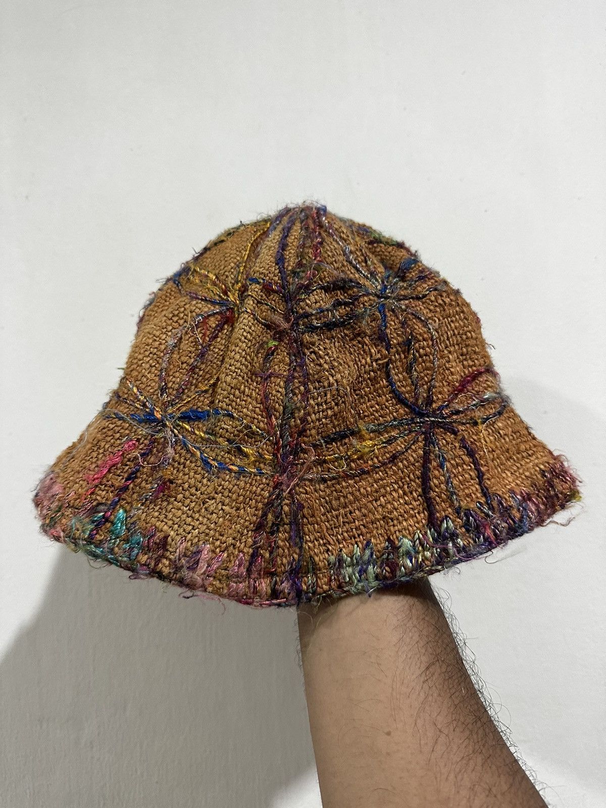 Japanese Brand Rare 💯 HEMP Unique Style Bucket Hat Size ONE SIZE - 1 Thumbnail