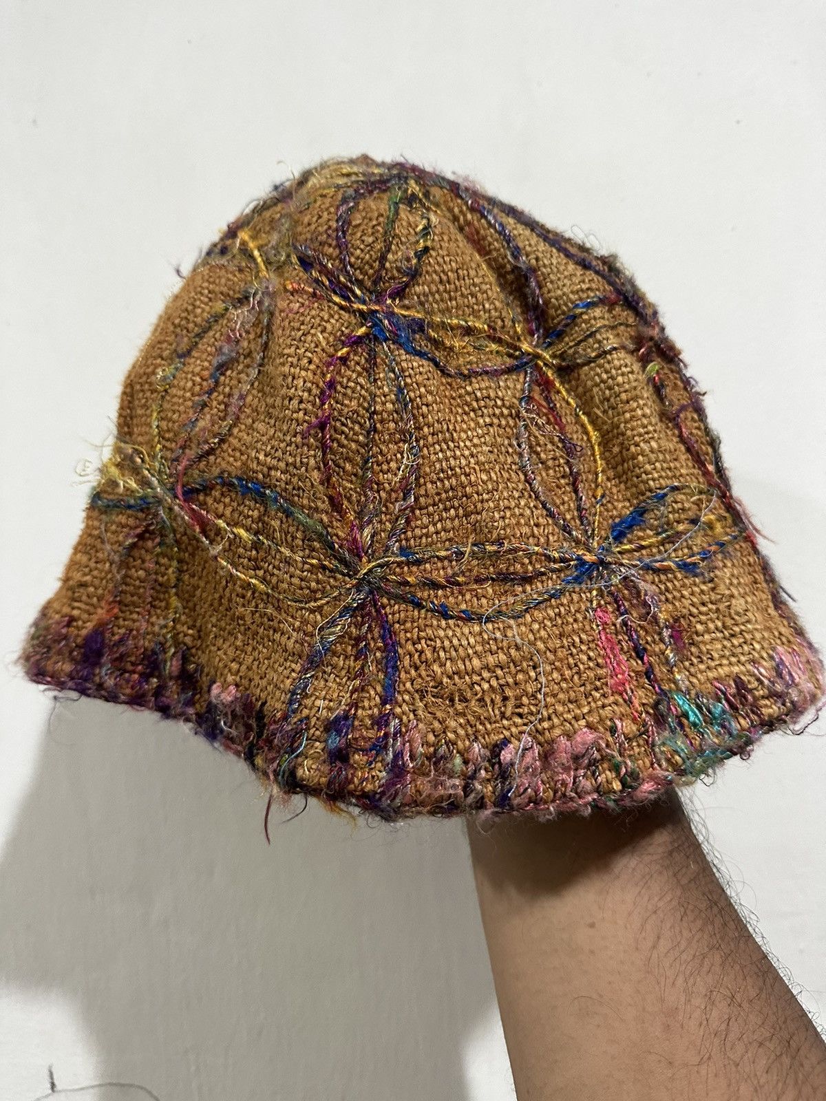 Japanese Brand Rare 💯 HEMP Unique Style Bucket Hat Size ONE SIZE - 3 Thumbnail