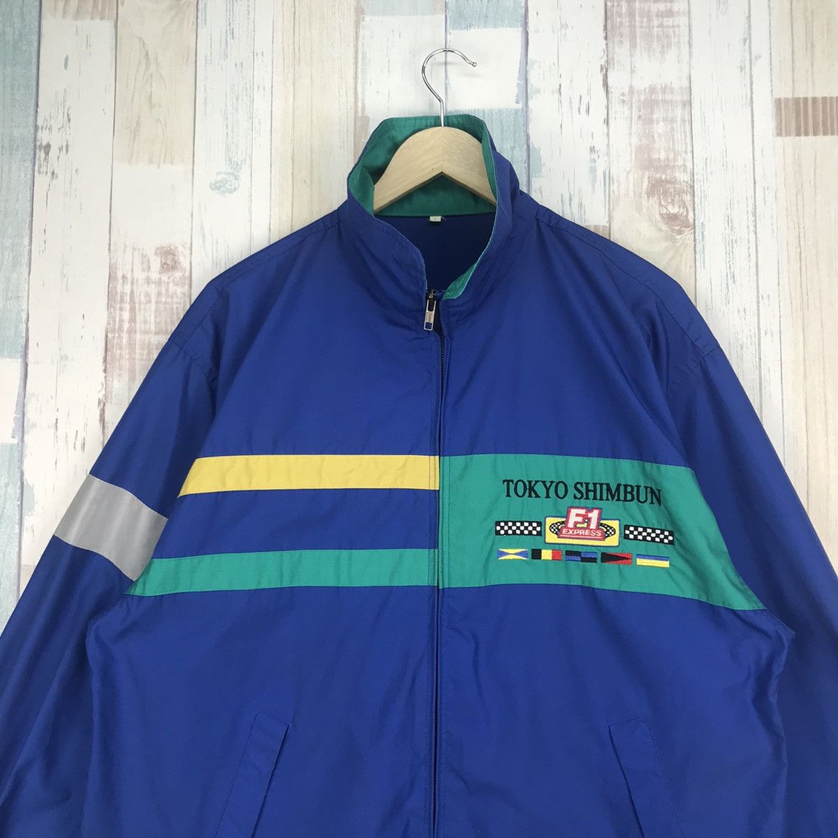 Japanese Brand Vintage Tokyo Shimbum F1 Express Bomber Jacket Size US L / EU 52-54 / 3 - 2 Thumbnail
