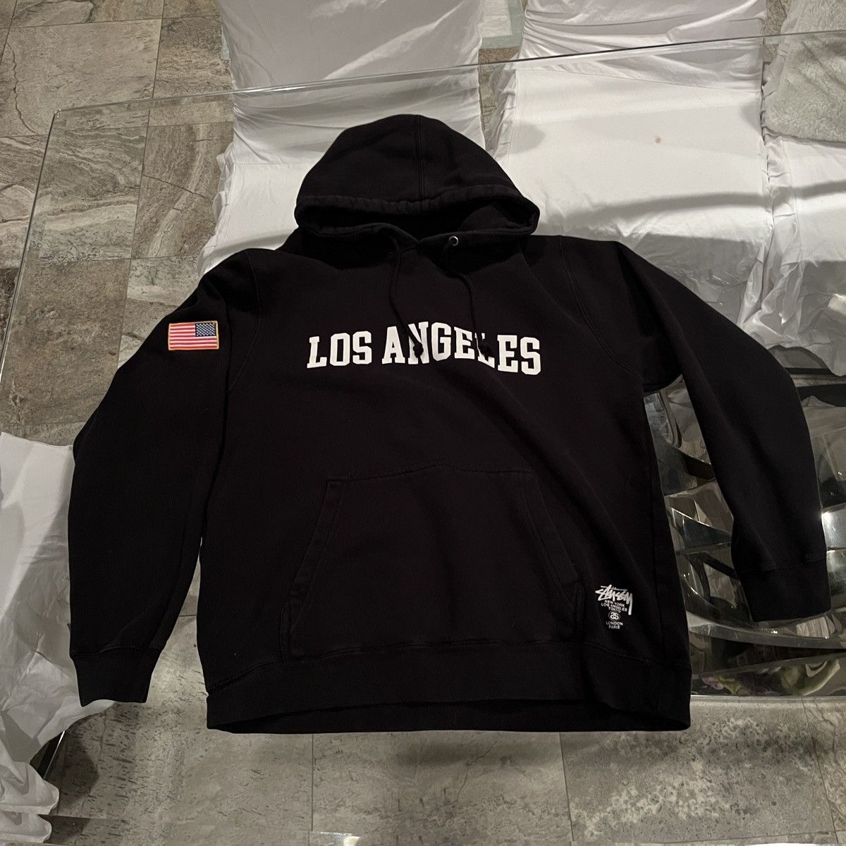 Vintage Stussy Los Angeles Black Hoodie Size US L / EU 52-54 / 3 - 1 Preview