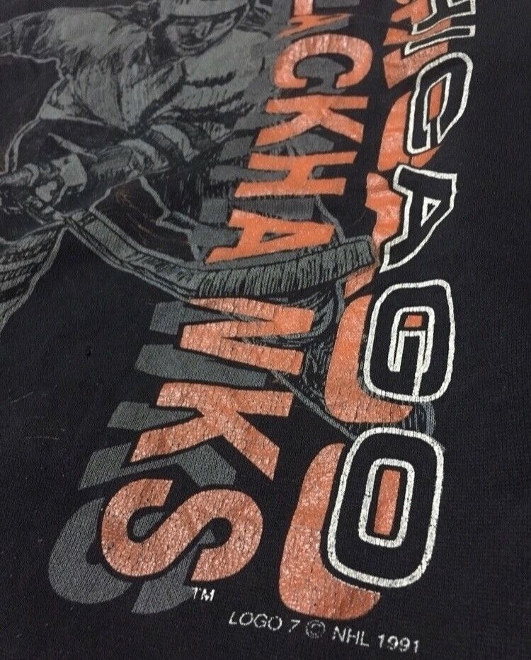 NHL Vintage 90s Chicago Black Hawks Sweatshirt Size US M / EU 48-50 / 2 - 4 Thumbnail