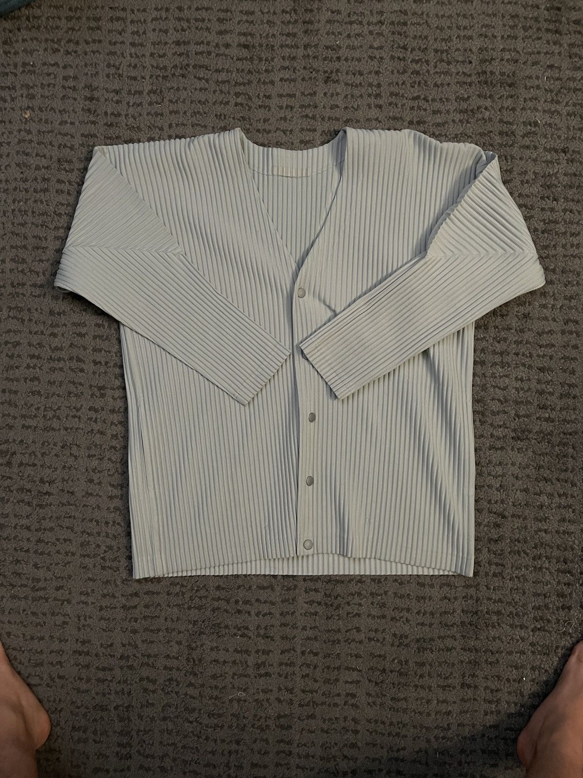 Homme Plissé Issey Miyake Grey Basics Cardigan