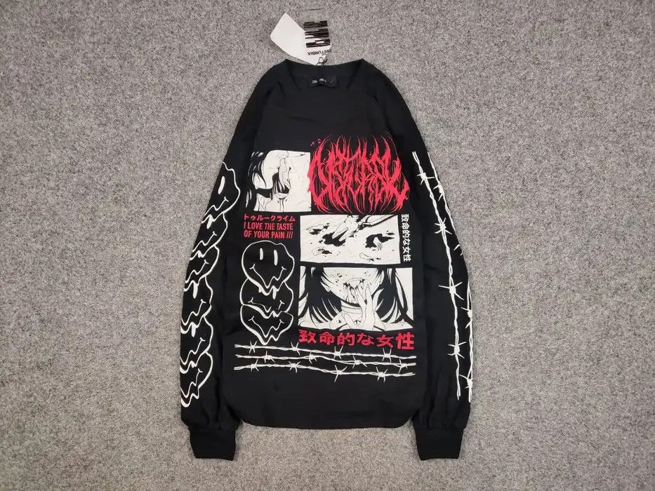 Disturbia × Streetwear × Vintage New Disturbia black all in anime logos ...