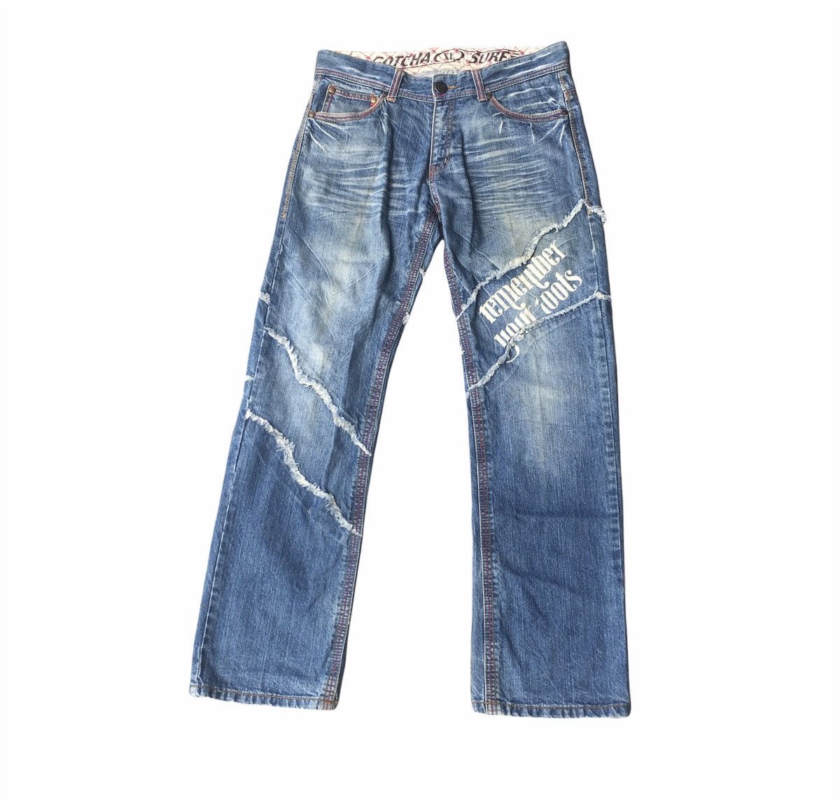 Gotcha Thrashed Vintage Gotcha Surfboard ERD GRUNGE JEANS Size US 36 / EU 52 - 2 Thumbnail