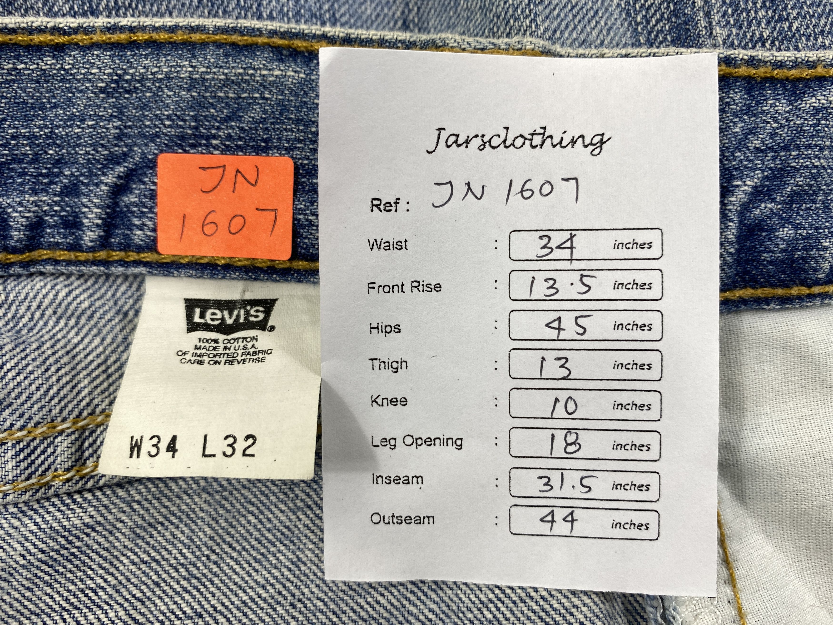 Levi's 90's Blue Vintage Levi's USA 34x31.5 Denim -JN1607 Size US 34 / EU 50 - 8 Thumbnail