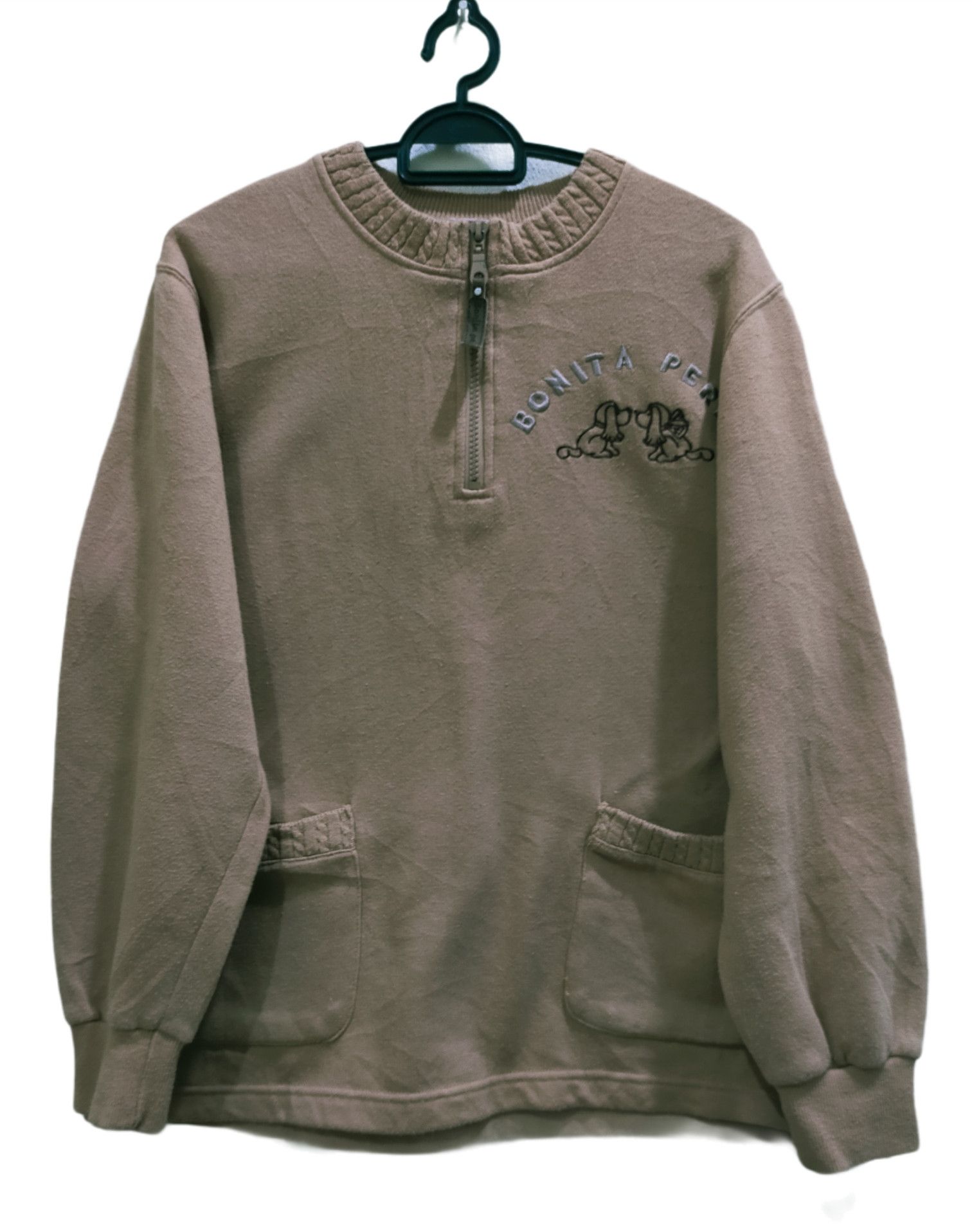 Japanese Brand Bonita Perro Embroidery Quarter Zip Sweatshirt Size US M / EU 48-50 / 2 - 1 Thumbnail