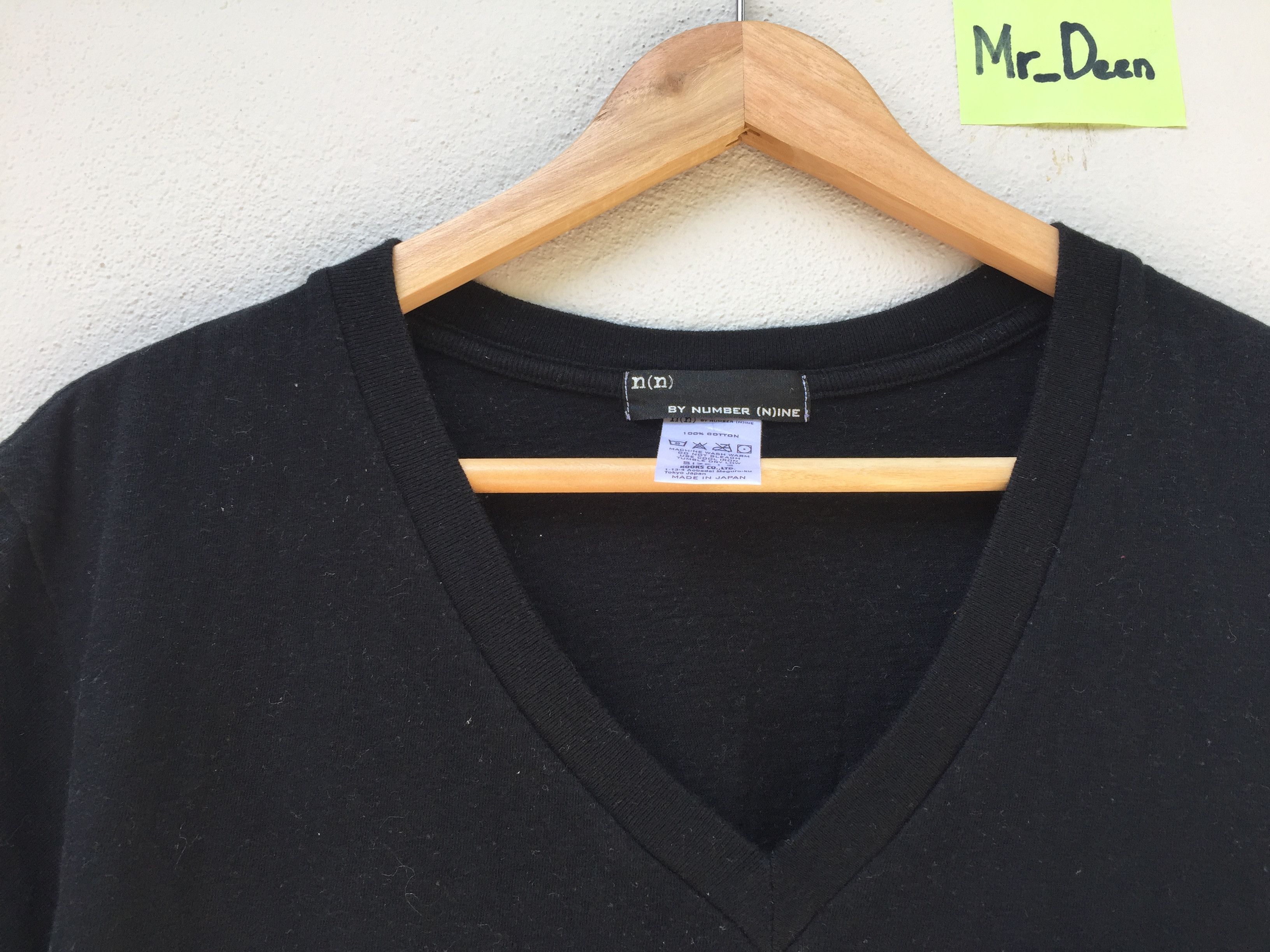 Number (N)ine Number (N)ine V Neck Mens Plain Black Tee Size US M / EU 48-50 / 2 - 5 Thumbnail