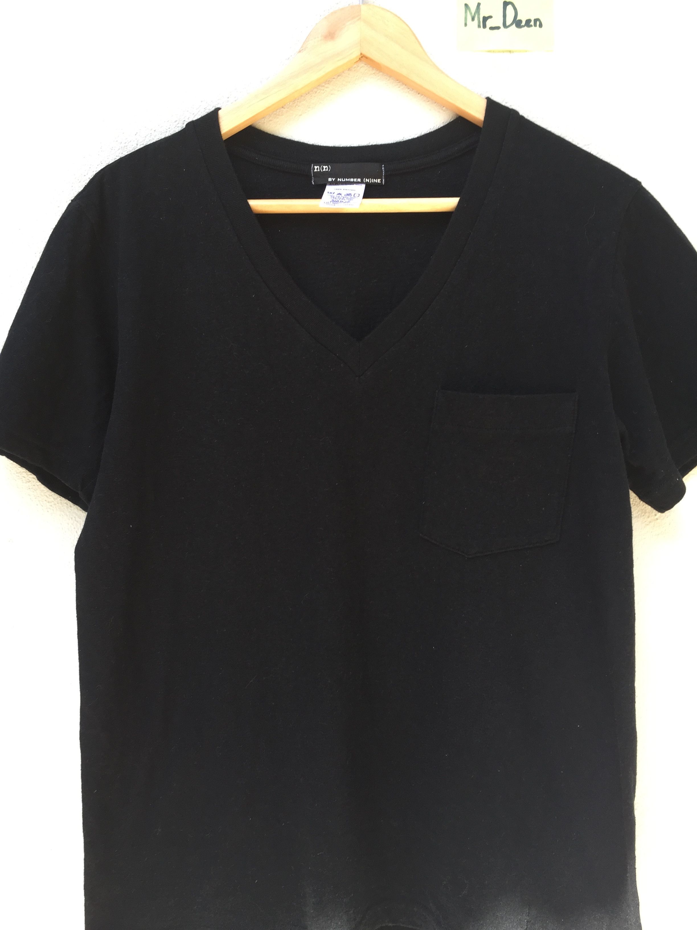 Number (N)ine Number (N)ine V Neck Mens Plain Black Tee Size US M / EU 48-50 / 2 - 4 Thumbnail