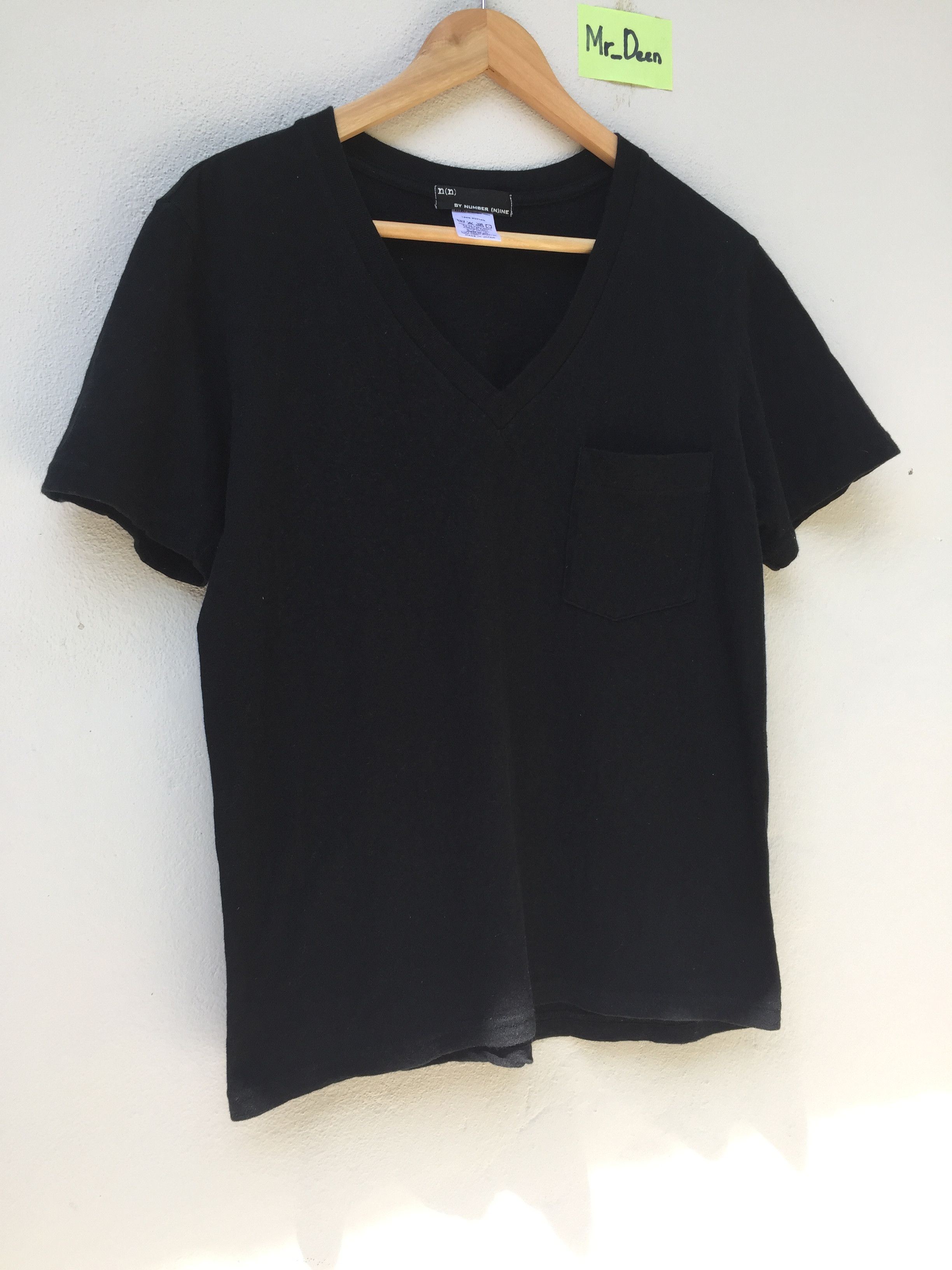 Number (N)ine Number (N)ine V Neck Mens Plain Black Tee Size US M / EU 48-50 / 2 - 2 Thumbnail