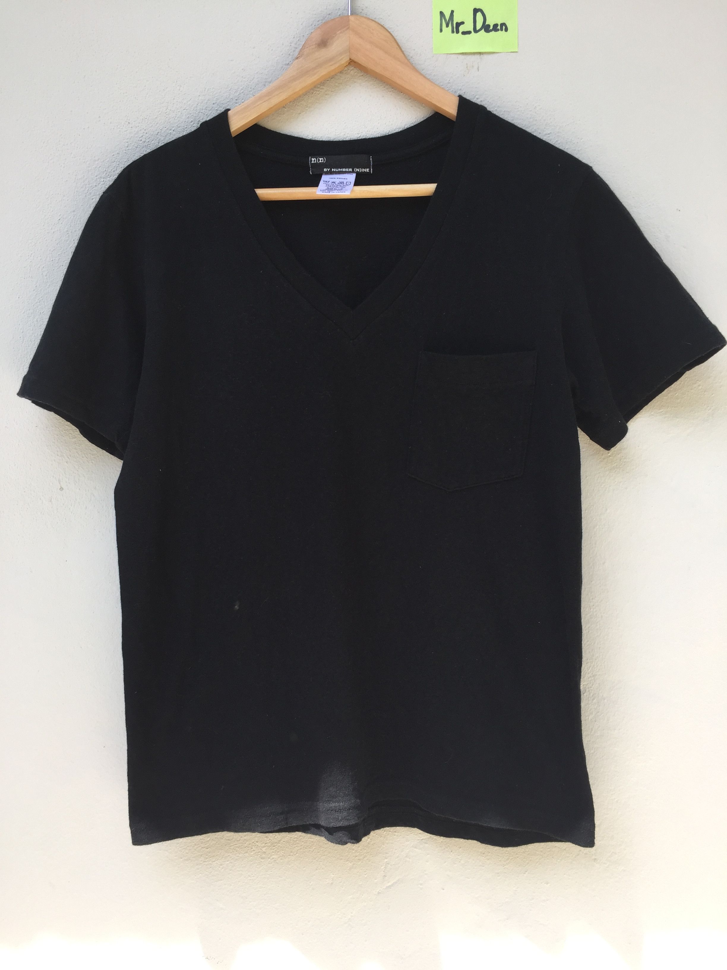 Number (N)ine Number (N)ine V Neck Mens Plain Black Tee Size US M / EU 48-50 / 2 - 1 Thumbnail