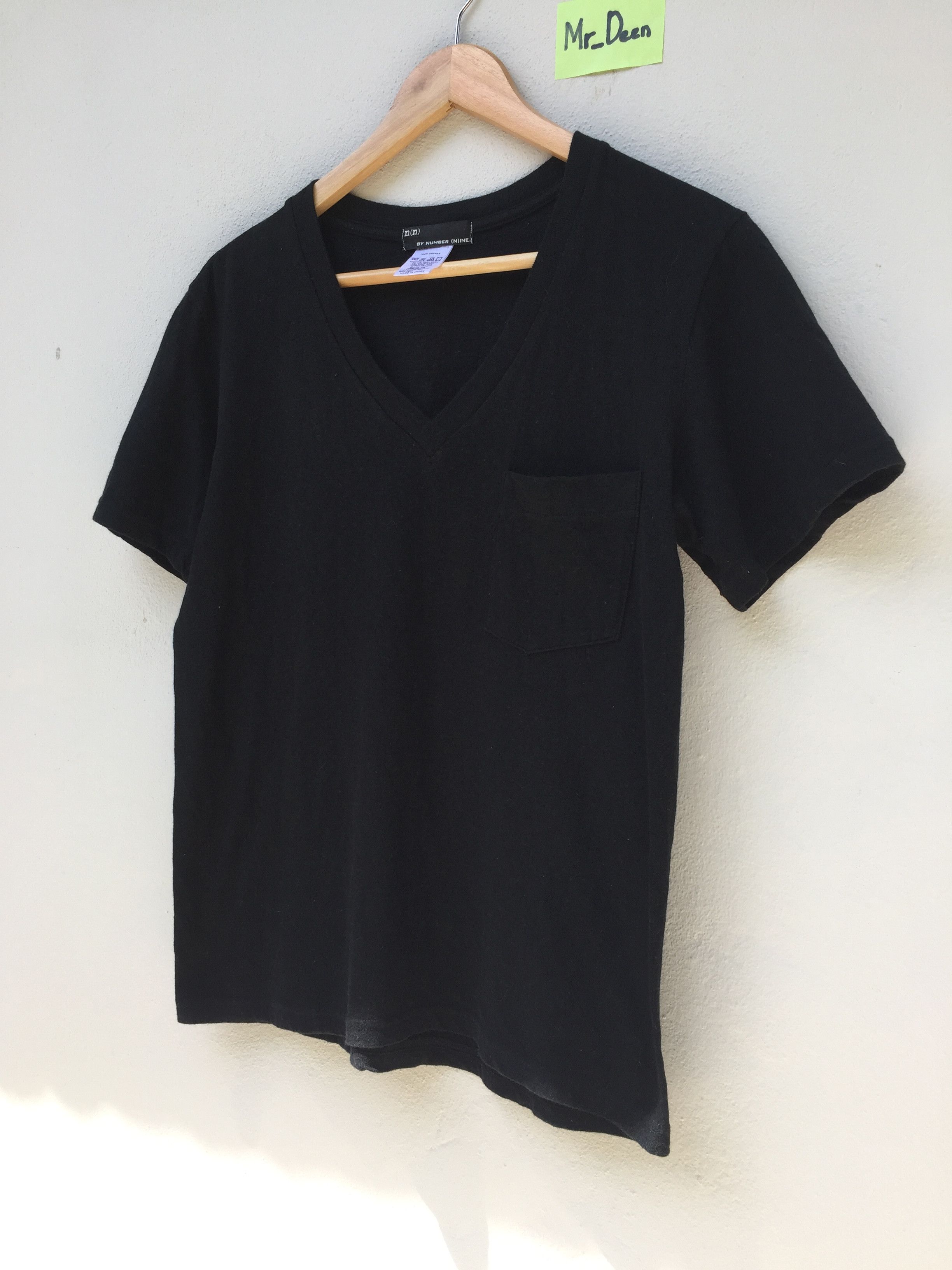 Number (N)ine Number (N)ine V Neck Mens Plain Black Tee Size US M / EU 48-50 / 2 - 3 Thumbnail