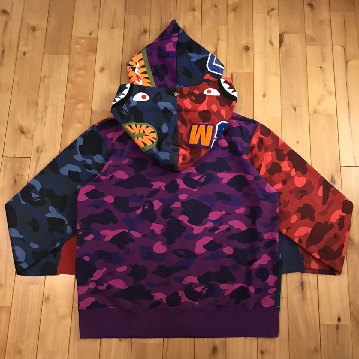 Bape BAPE Double shark full zip hoodie crazy camo a bathing ape Size US XXL / EU 58 / 5 - 2 Thumbnail