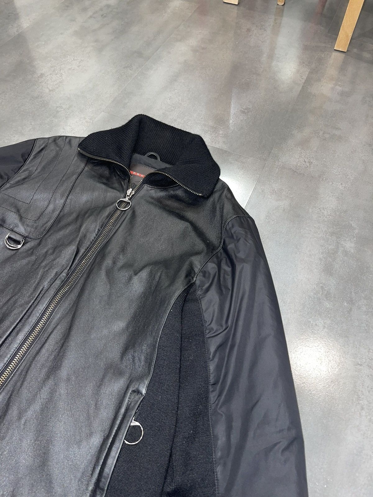 Prada Archive Prada Black Leather Jacket Size US L / EU 52-54 / 3 - 7 Thumbnail