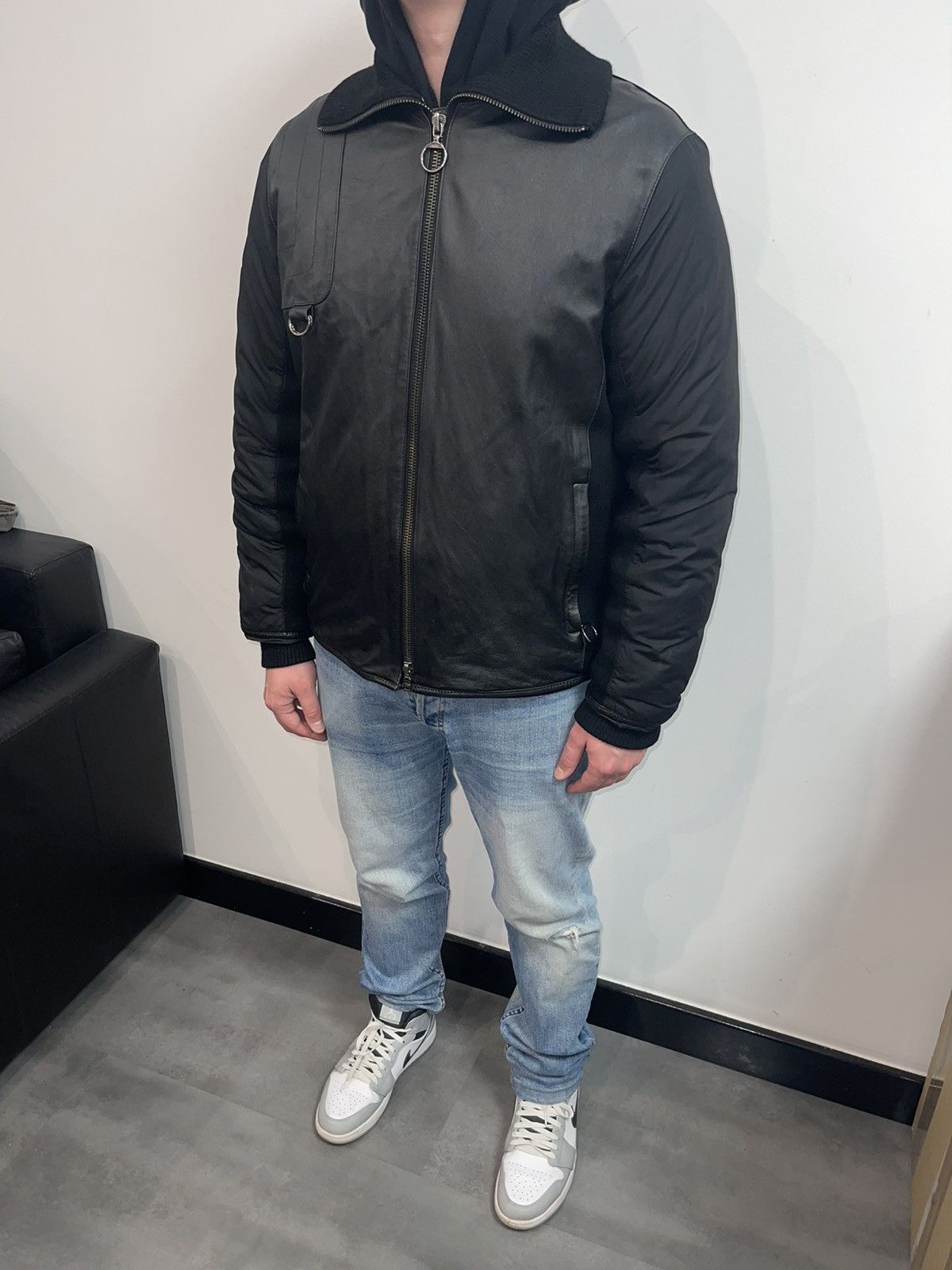 Prada Archive Prada Black Leather Jacket Size US L / EU 52-54 / 3 - 4 Thumbnail