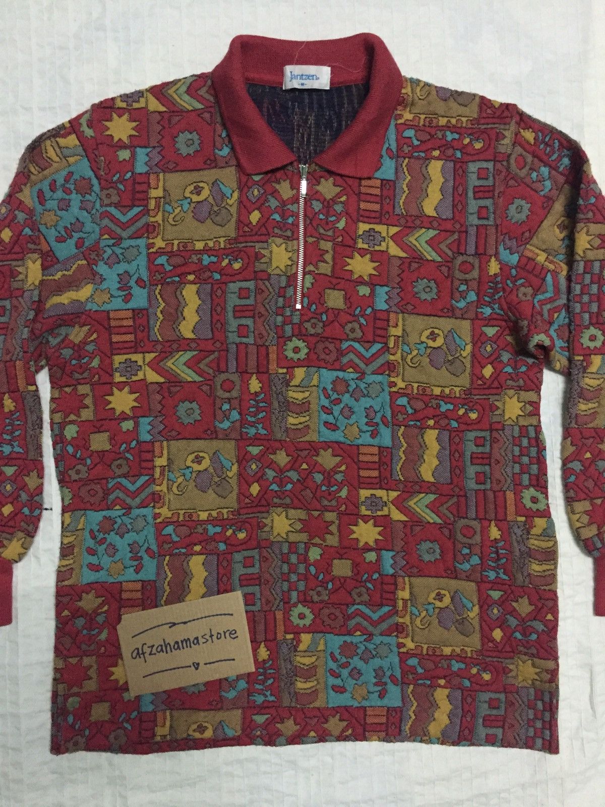 Jantzen Vintage Jantzen Fullprint Graphic Art Long Sleeve Sweater Size US M / EU 48-50 / 2 - 3 Thumbnail