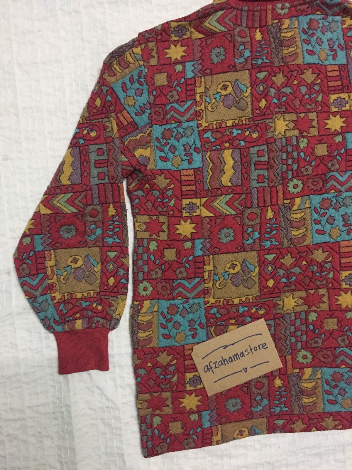 Jantzen Vintage Jantzen Fullprint Graphic Art Long Sleeve Sweater Size US M / EU 48-50 / 2 - 7 Thumbnail