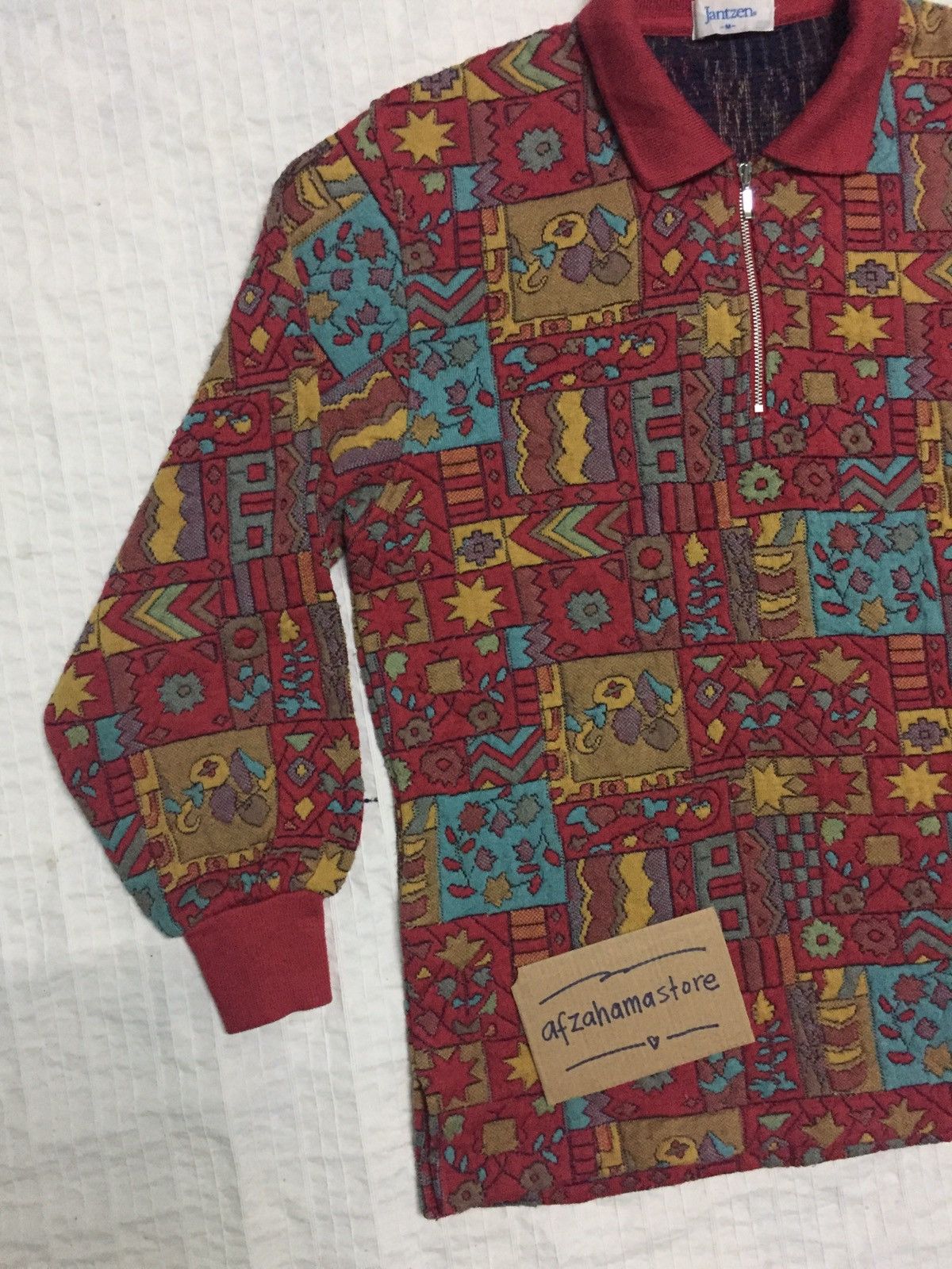 Jantzen Vintage Jantzen Fullprint Graphic Art Long Sleeve Sweater Size US M / EU 48-50 / 2 - 2 Thumbnail