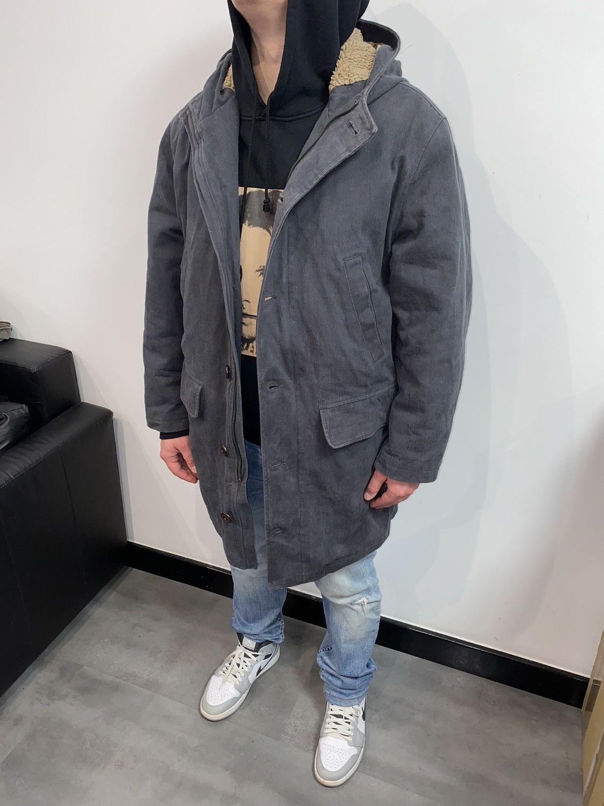 Dolce & Gabbana Archive Dolce & Gabbana Shearling Washed Grey Long Jacket Size US L / EU 52-54 / 3 - 2 Thumbnail