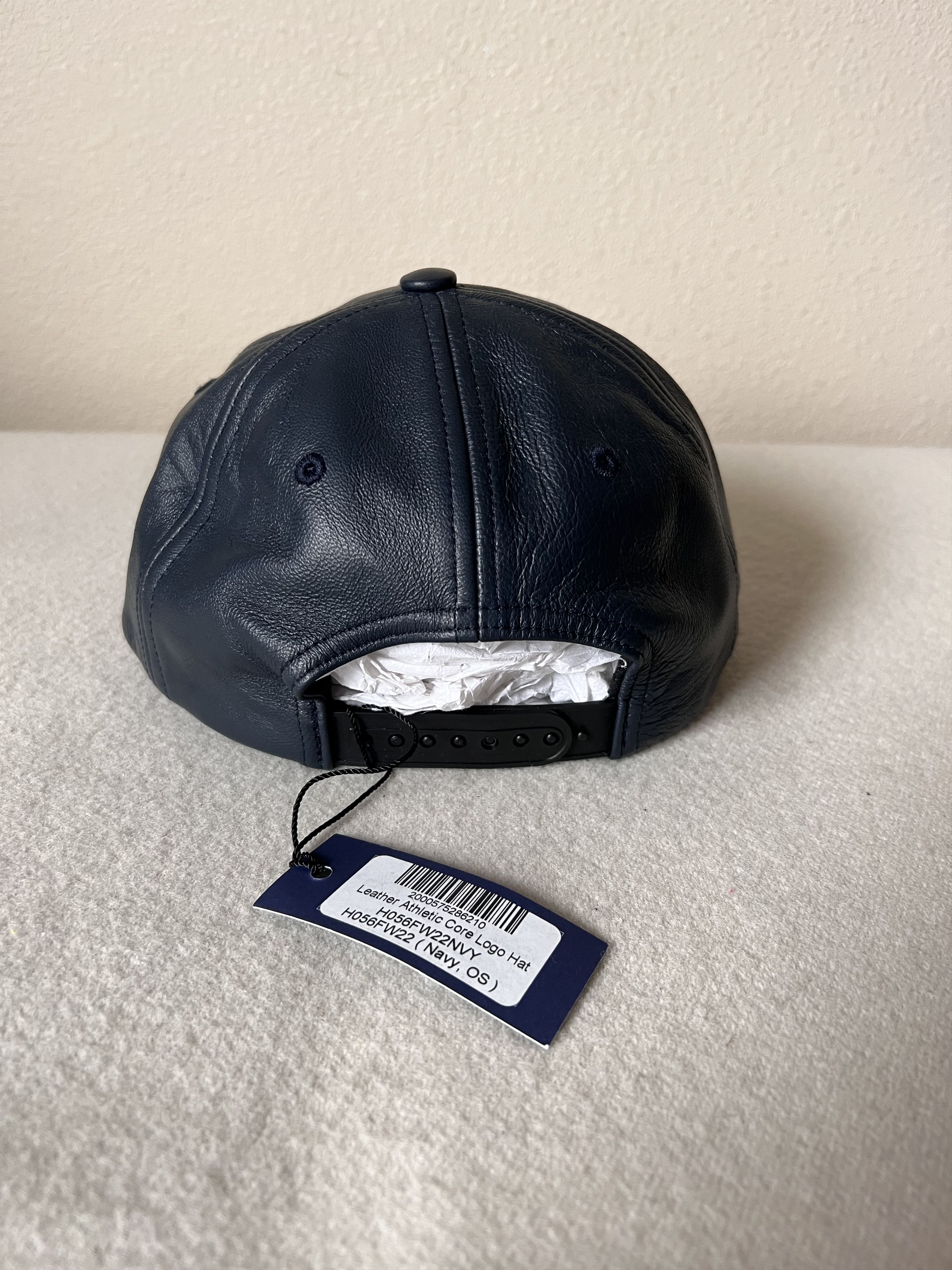 Noah Noah NY Leather Collegiate 6 Panel Hat in Navy Size ONE SIZE - 4 Thumbnail
