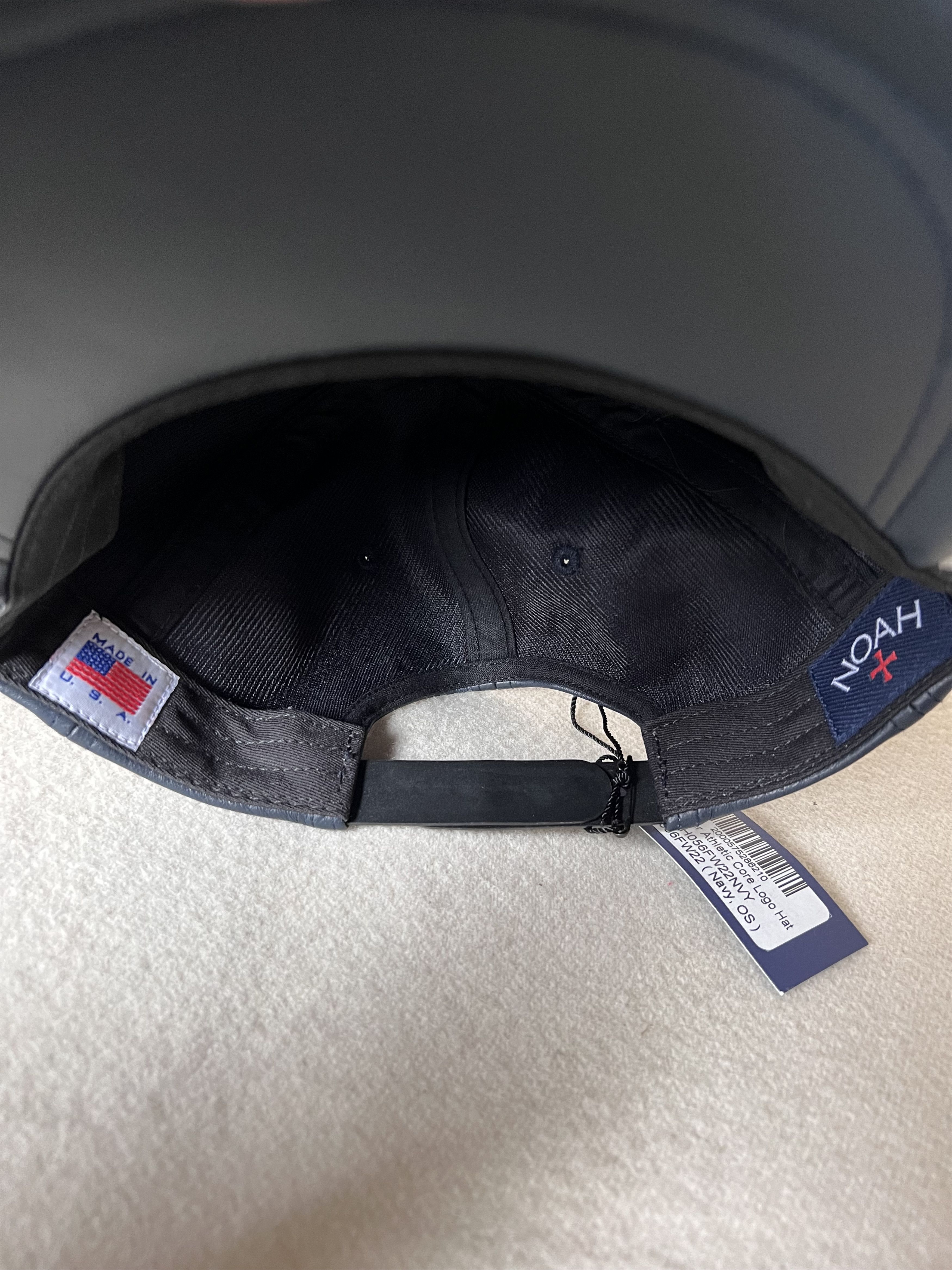 Noah Noah NY Leather Collegiate 6 Panel Hat in Navy Size ONE SIZE - 5 Thumbnail