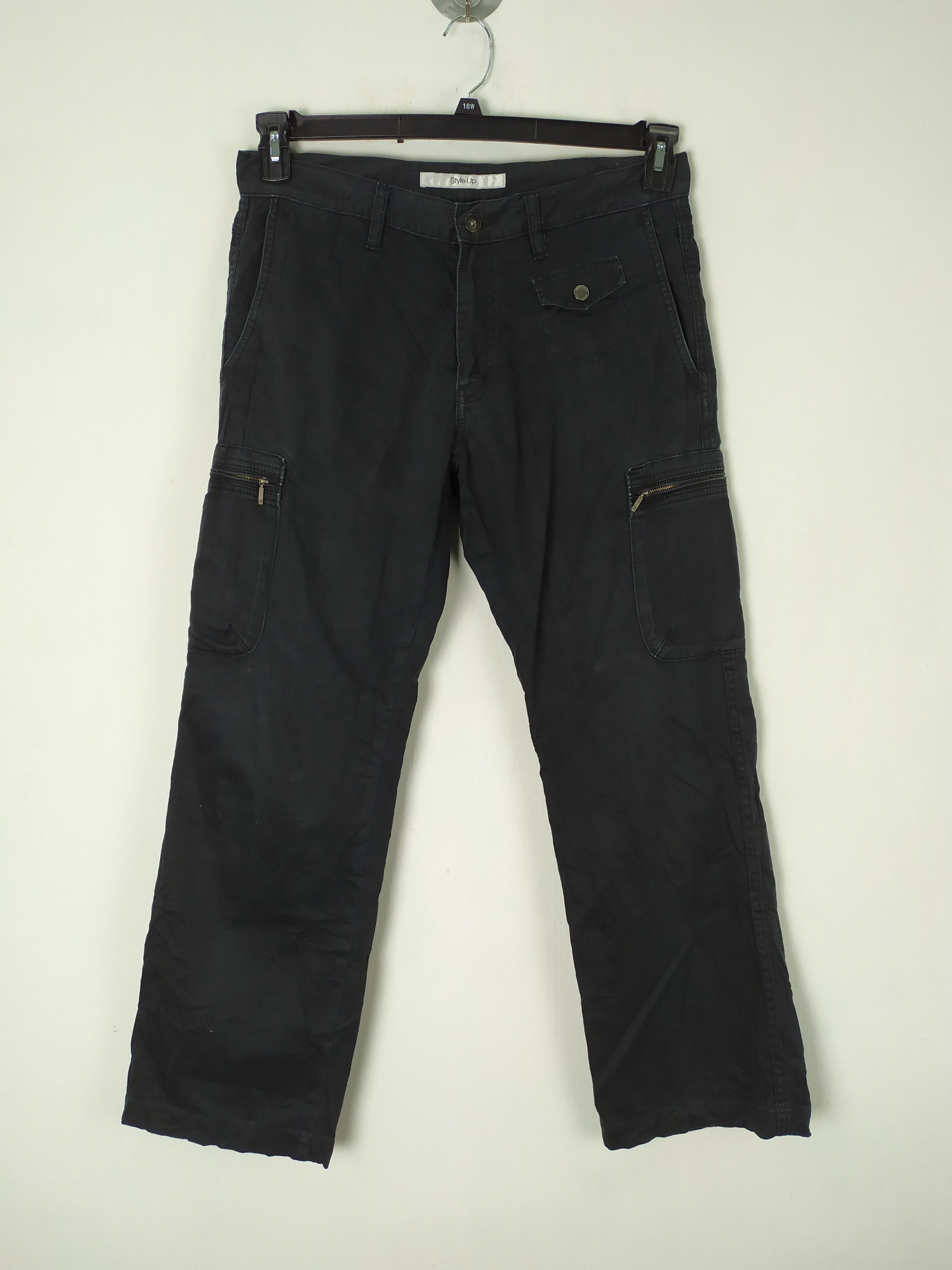 image of Vintage Japanese Black Cargo Pants Multipocket Tactical, Men's (Size 32)