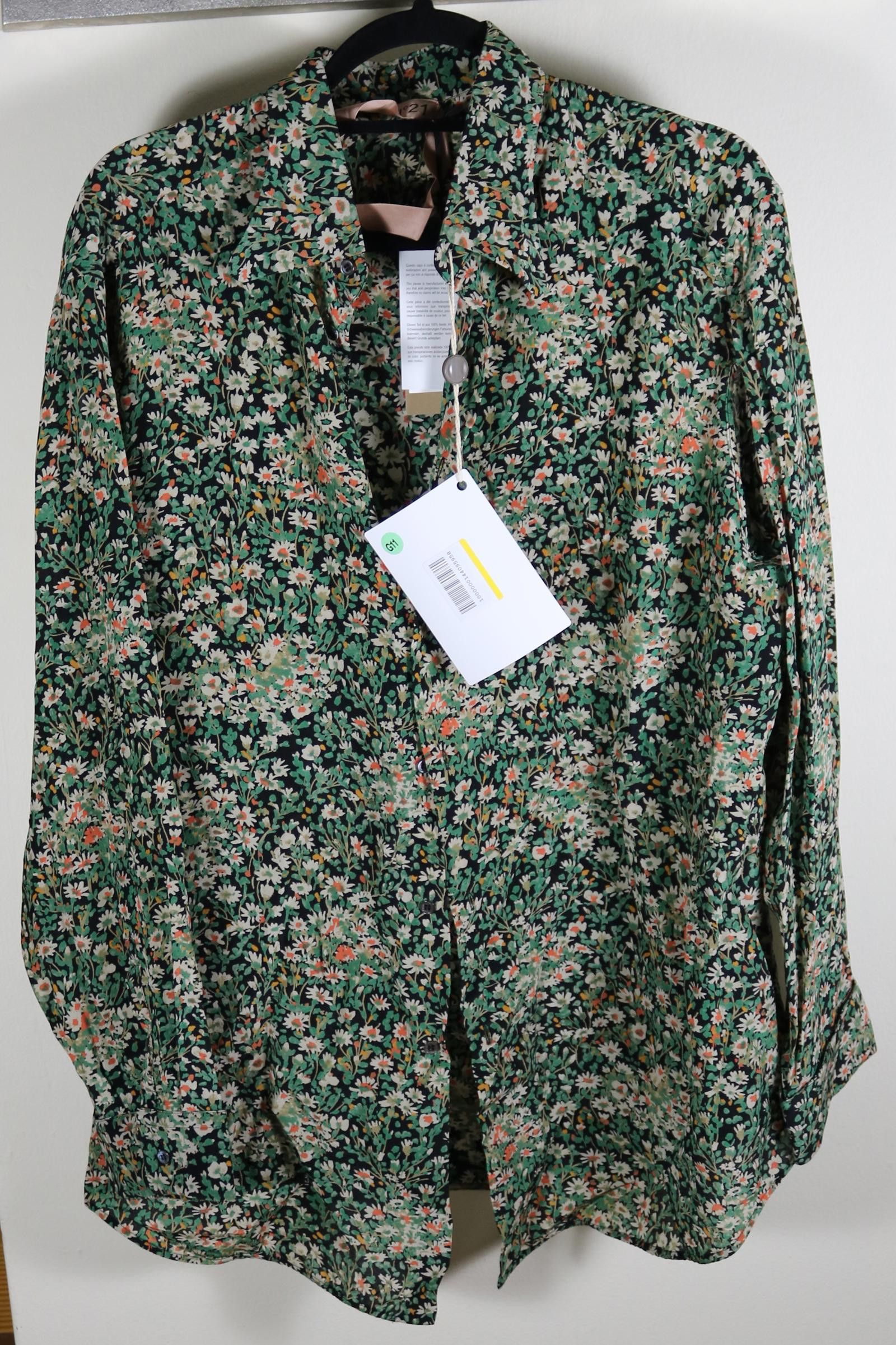 Nº21 Silk Floral Shirt Arm Cutouts N21 Brand New Size 40 L