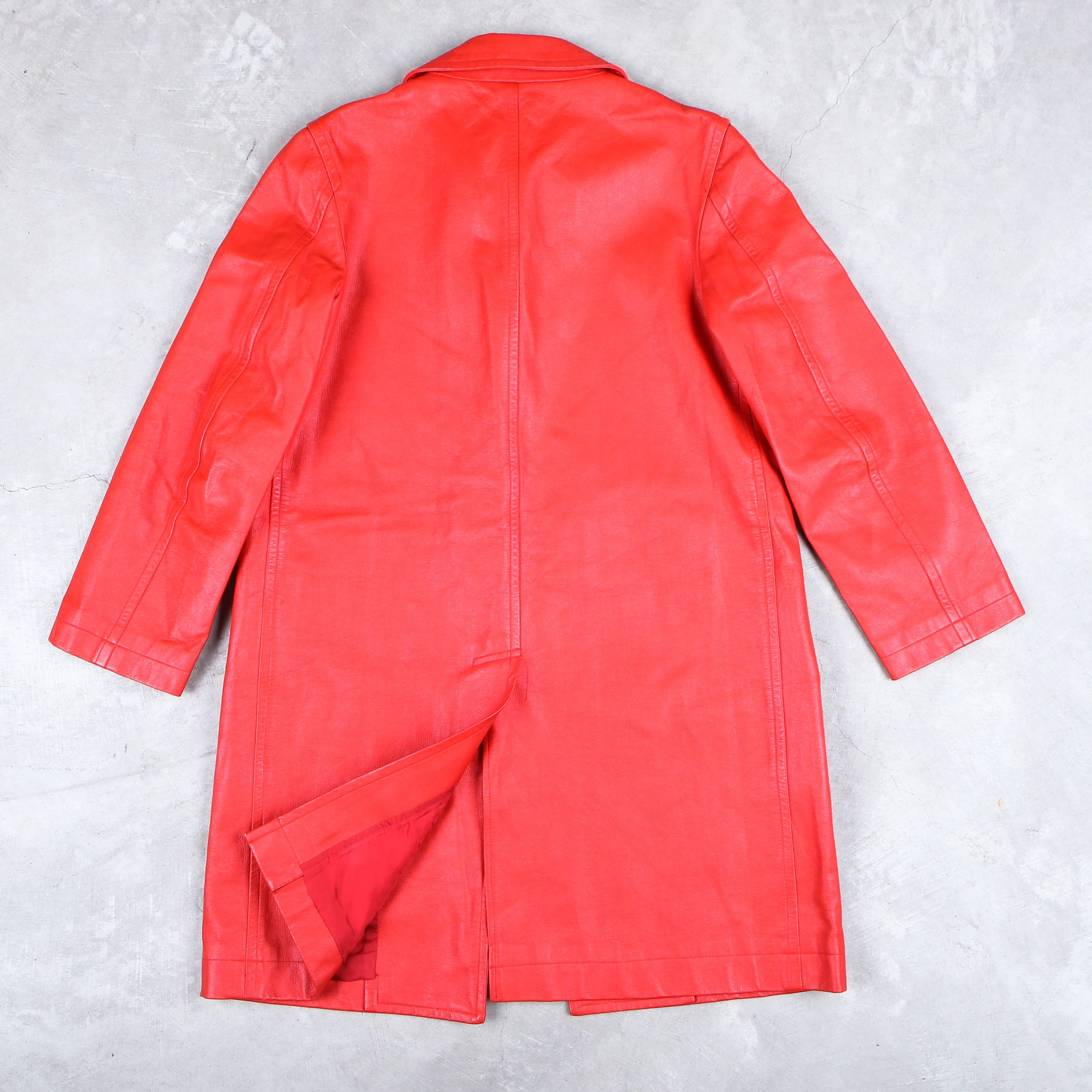 Comme des Garcons × Junya Watanabe × Rei Kawakubo Comme Des Garcons Leather Jacket Robe De Chambre Red Size L / US 10 / IT 46 - 6 Thumbnail