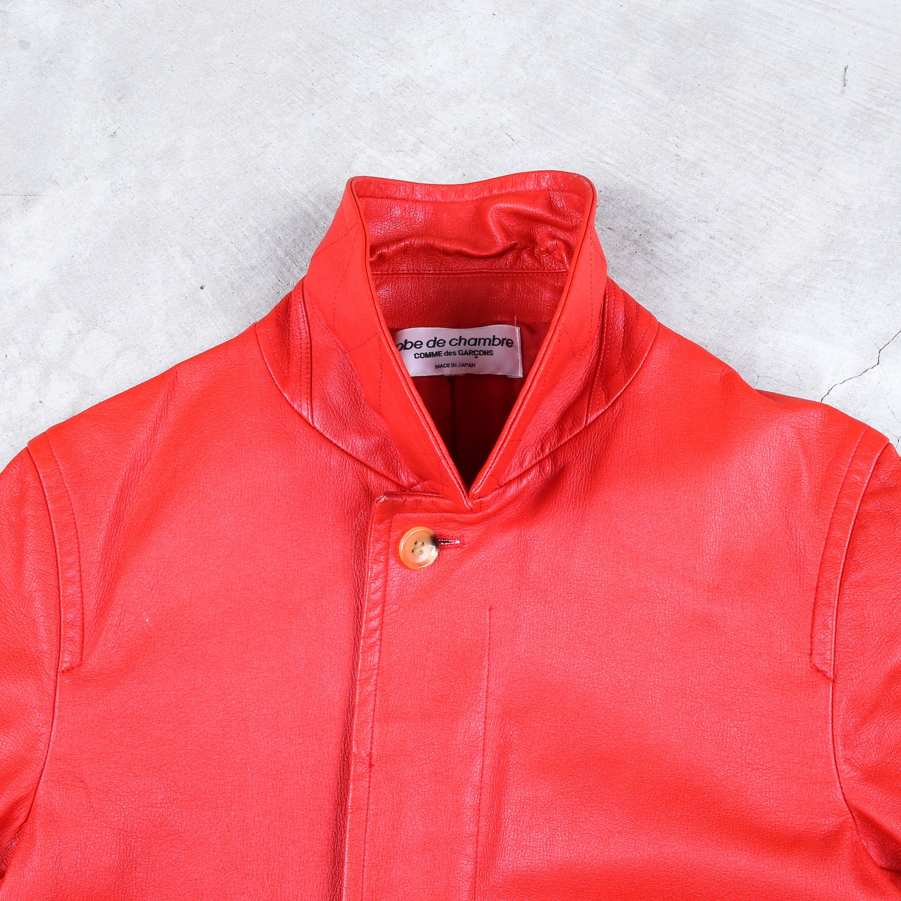 Comme des Garcons × Junya Watanabe × Rei Kawakubo Comme Des Garcons Leather Jacket Robe De Chambre Red Size L / US 10 / IT 46 - 7 Thumbnail