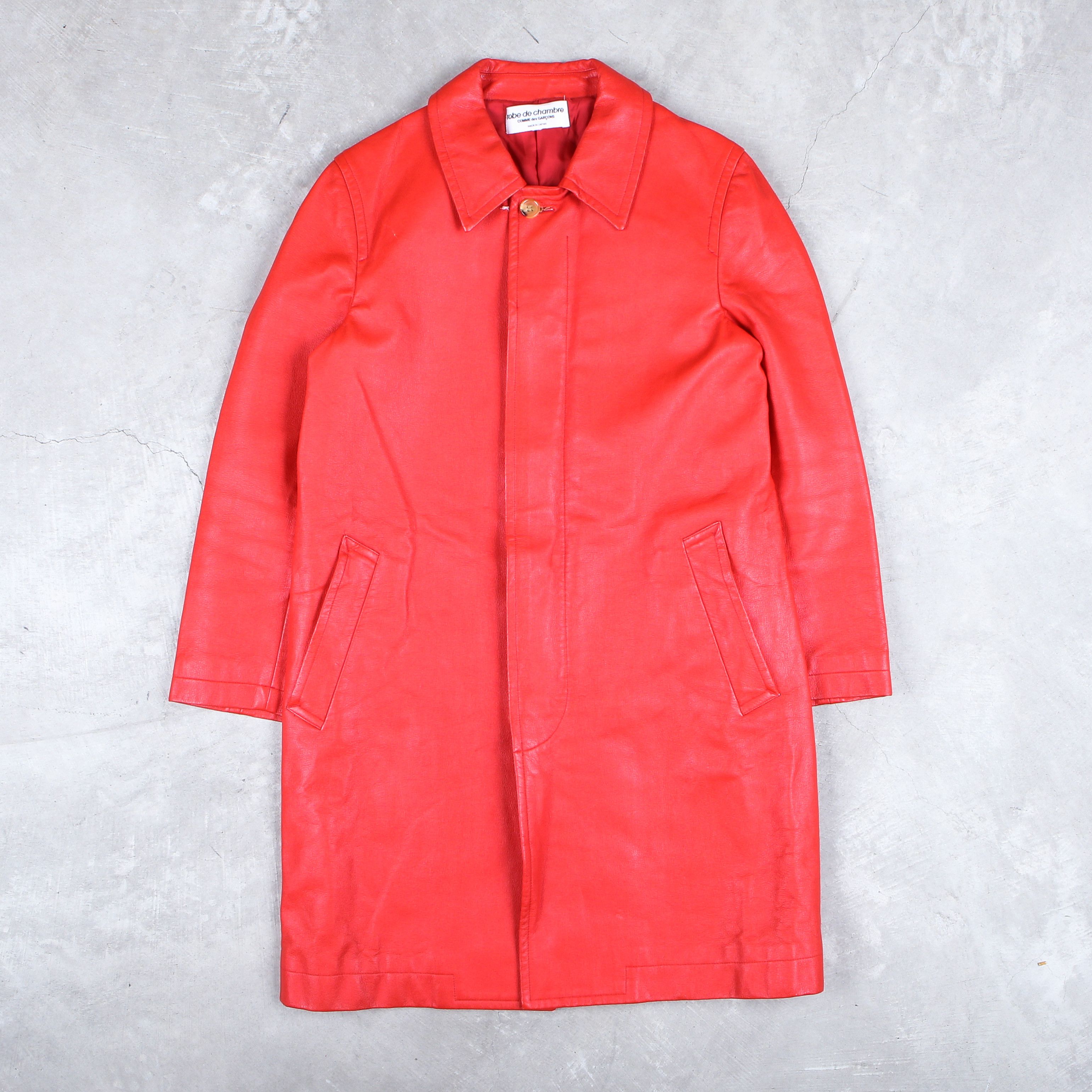 Comme des Garcons × Junya Watanabe × Rei Kawakubo Comme Des Garcons Leather Jacket Robe De Chambre Red Size L / US 10 / IT 46 - 1 Thumbnail
