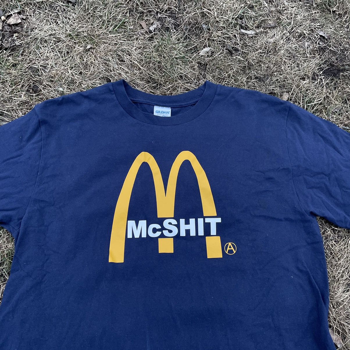 Vintage Vintage Y2K McShit Parody Graphic Tee Streetwear Navy Slim L Size US L / EU 52-54 / 3 - 4 Thumbnail