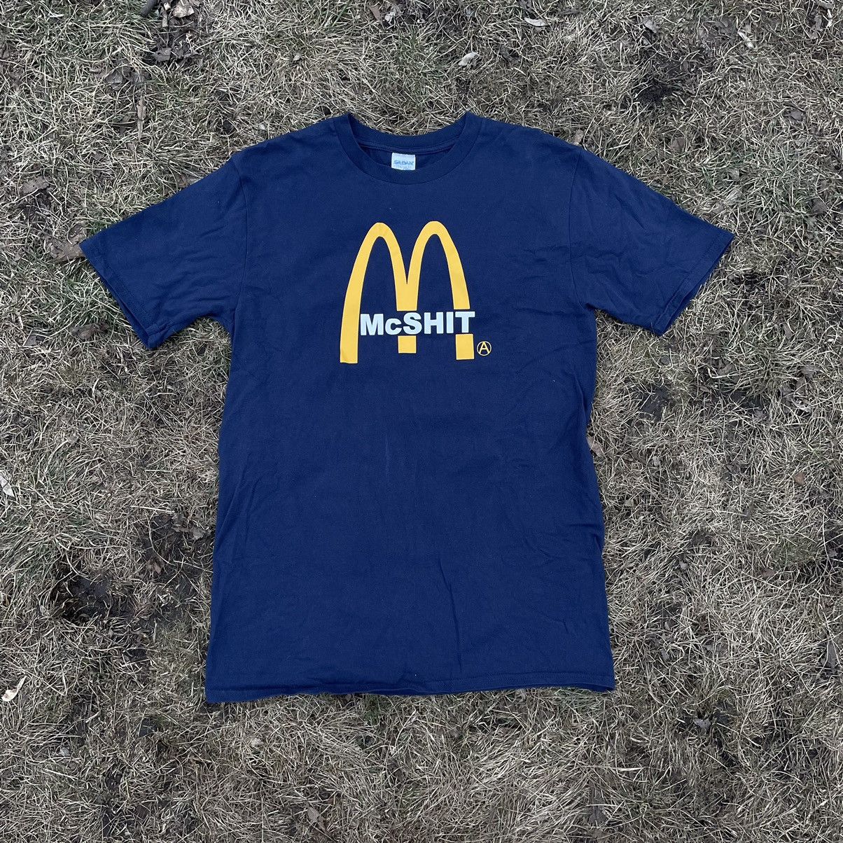 Vintage Vintage Y2K McShit Parody Graphic Tee Streetwear Navy Slim L Size US L / EU 52-54 / 3 - 1 Thumbnail