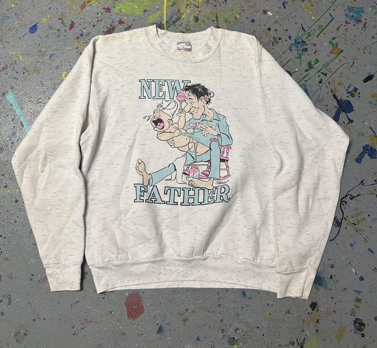 Vintage Vintage New father funny pullover skater crewneck 1990s Size US XL / EU 56 / 4 - 2 Thumbnail