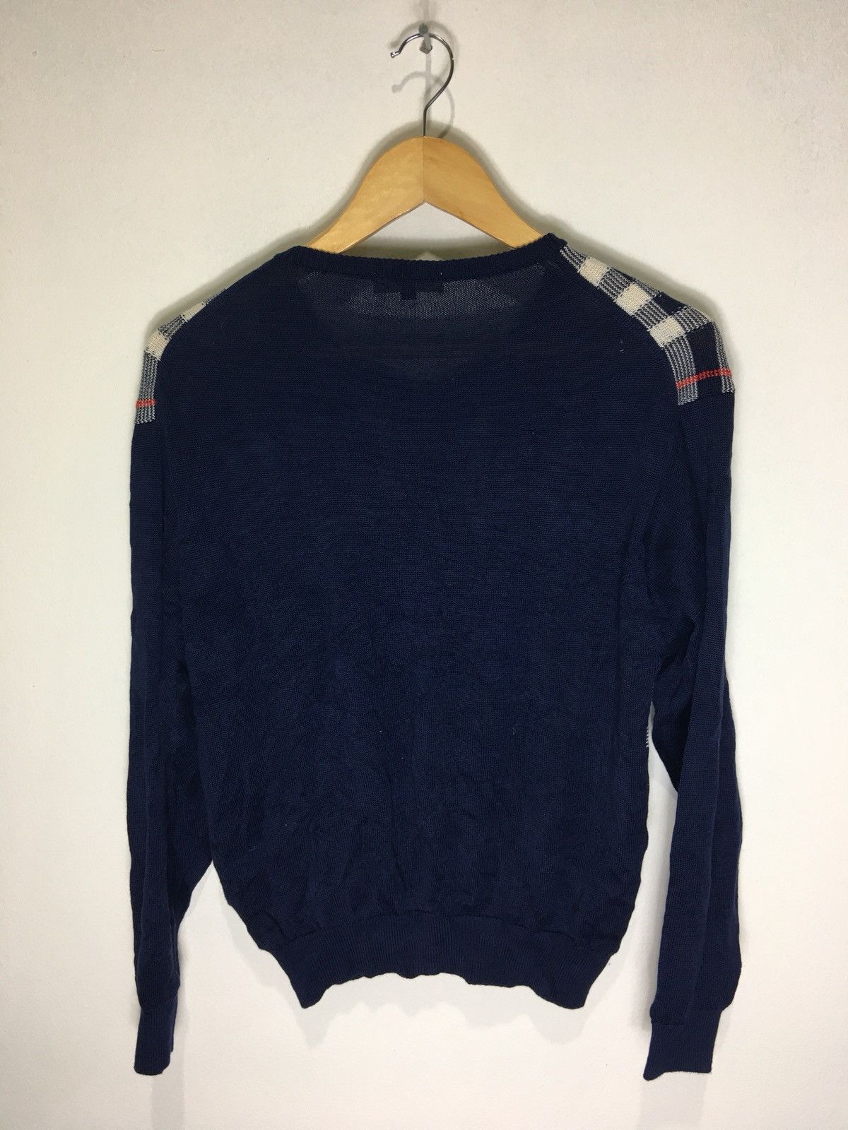 Burberry × Designer × Vintage Rare Vintage 90s Burberrys nova checkered Cardigan pullover Size US M / EU 48-50 / 2 - 3 Thumbnail