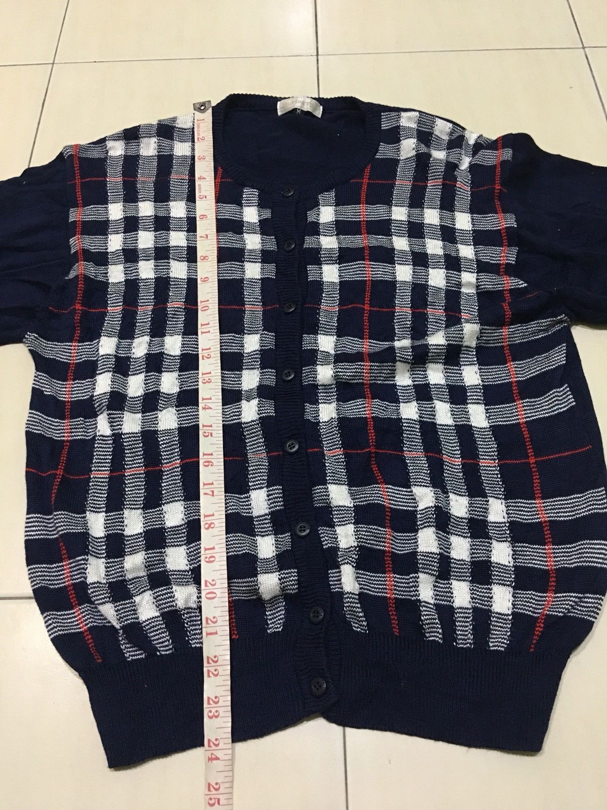 Burberry × Designer × Vintage Rare Vintage 90s Burberrys nova checkered Cardigan pullover Size US M / EU 48-50 / 2 - 9 Thumbnail
