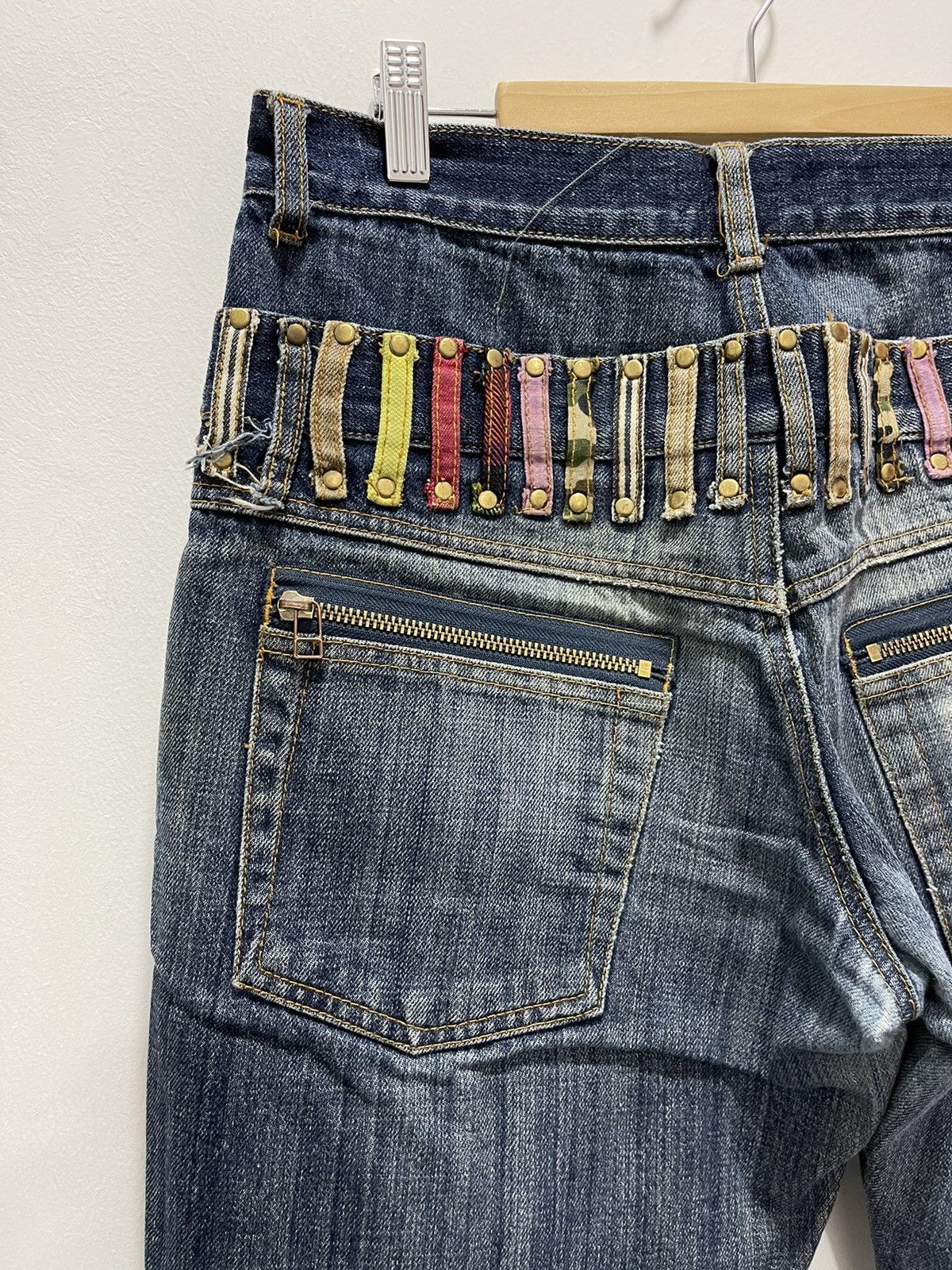 Japanese Brand × Vintage JAPANESE DOUBLE WAIST NICE DESIGN DISTRESSED DENIM JEANS Size US 31 - 3 Thumbnail