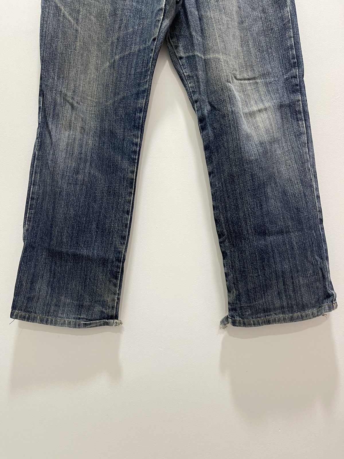 Japanese Brand × Vintage JAPANESE DOUBLE WAIST NICE DESIGN DISTRESSED DENIM JEANS Size US 31 - 13 Thumbnail