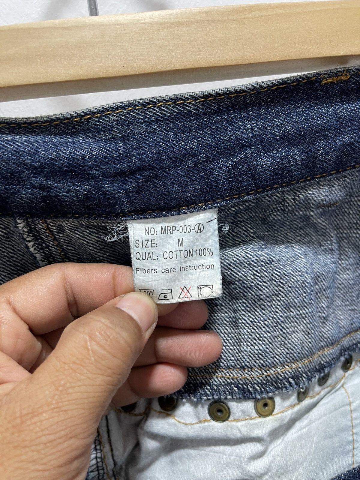Japanese Brand × Vintage JAPANESE DOUBLE WAIST NICE DESIGN DISTRESSED DENIM JEANS Size US 31 - 16 Thumbnail