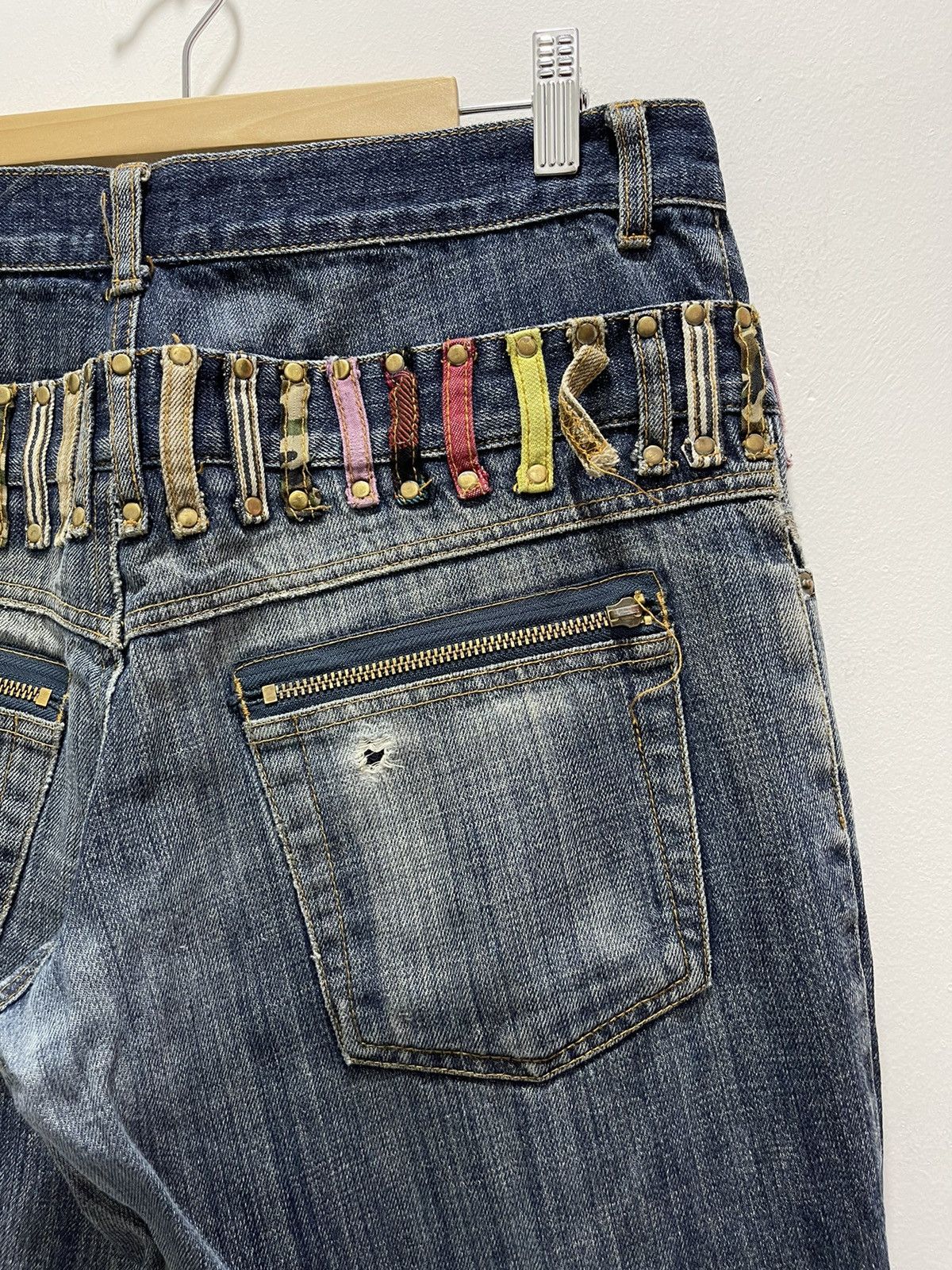 Japanese Brand × Vintage JAPANESE DOUBLE WAIST NICE DESIGN DISTRESSED DENIM JEANS Size US 31 - 2 Thumbnail