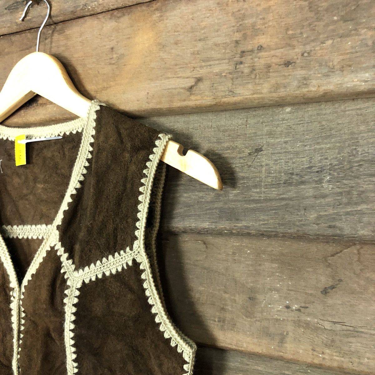 Handmade DLL Japan Brown patchwork Leather vest jacket #c1136 Size XS / US 0-2 / IT 36-38 - 4 Thumbnail