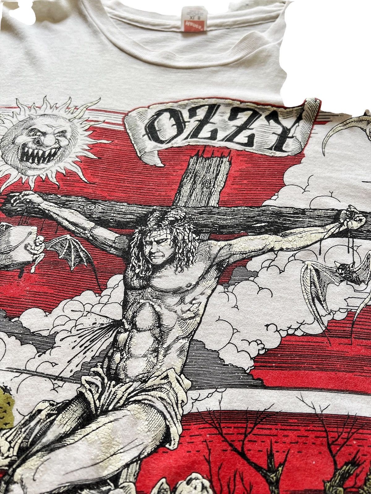 Vintage RARE 1992 Destroyed Glow In The Dark Crucifix Size US L / EU 52-54 / 3 - 7 Thumbnail