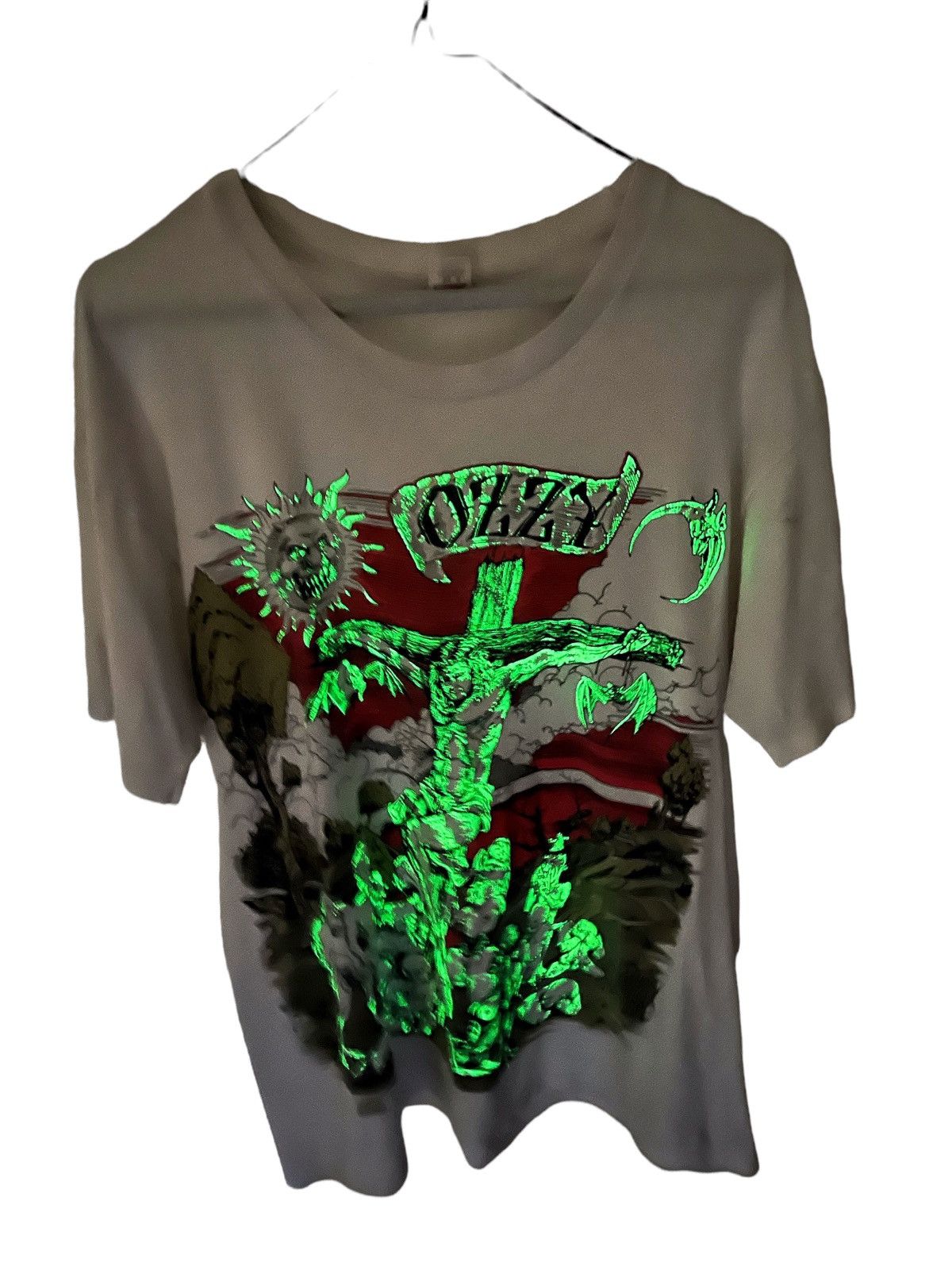 Vintage RARE 1992 Destroyed Glow In The Dark Crucifix Size US L / EU 52-54 / 3 - 2 Thumbnail