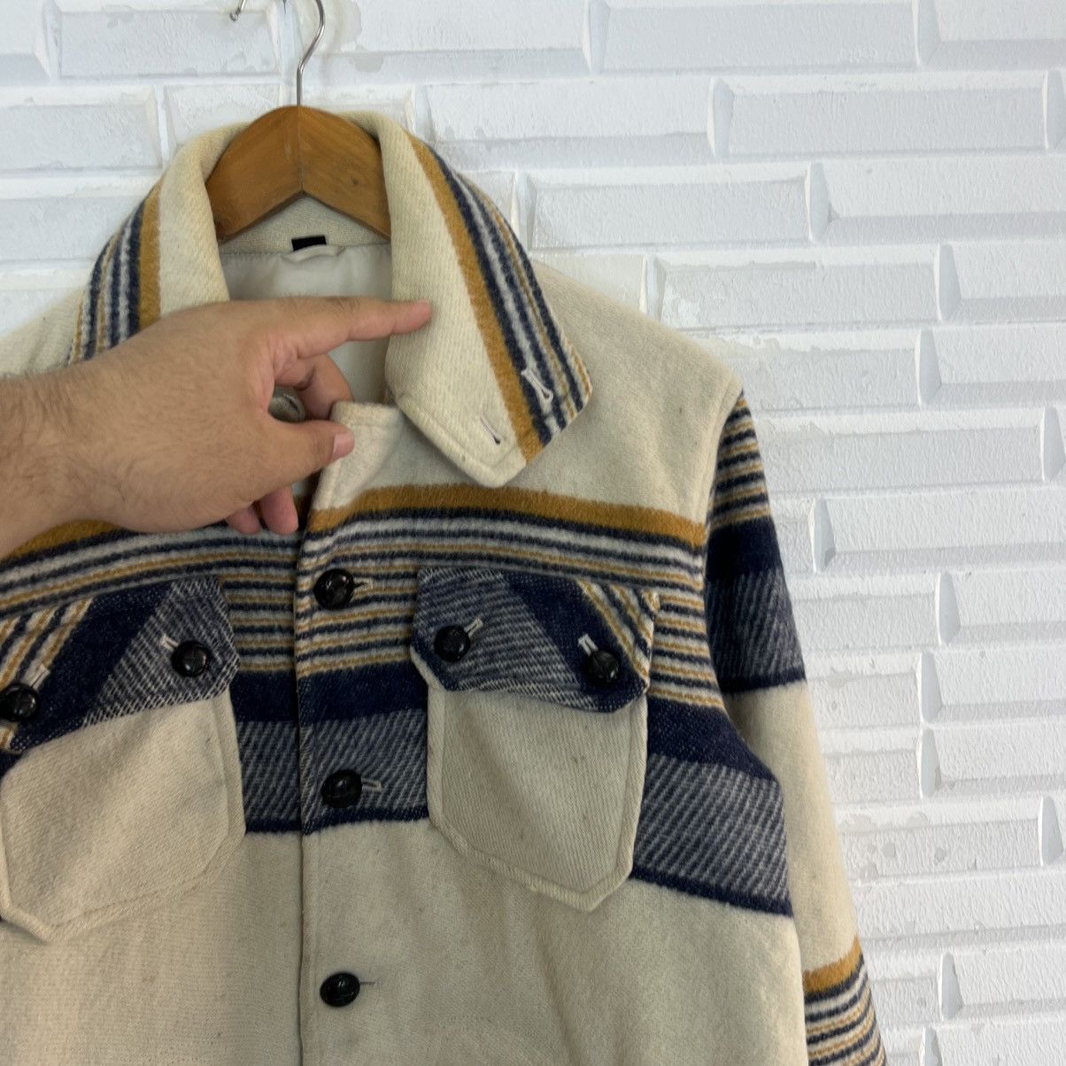 Japanese Brand VINTAGE WOOL JACKET JAPAN RARE DESIGN Size US M / EU 48-50 / 2 - 6 Thumbnail