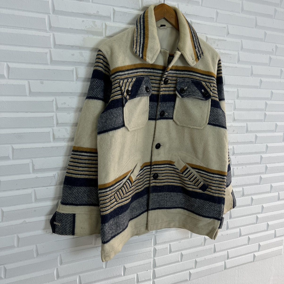 Japanese Brand VINTAGE WOOL JACKET JAPAN RARE DESIGN Size US M / EU 48-50 / 2 - 5 Thumbnail