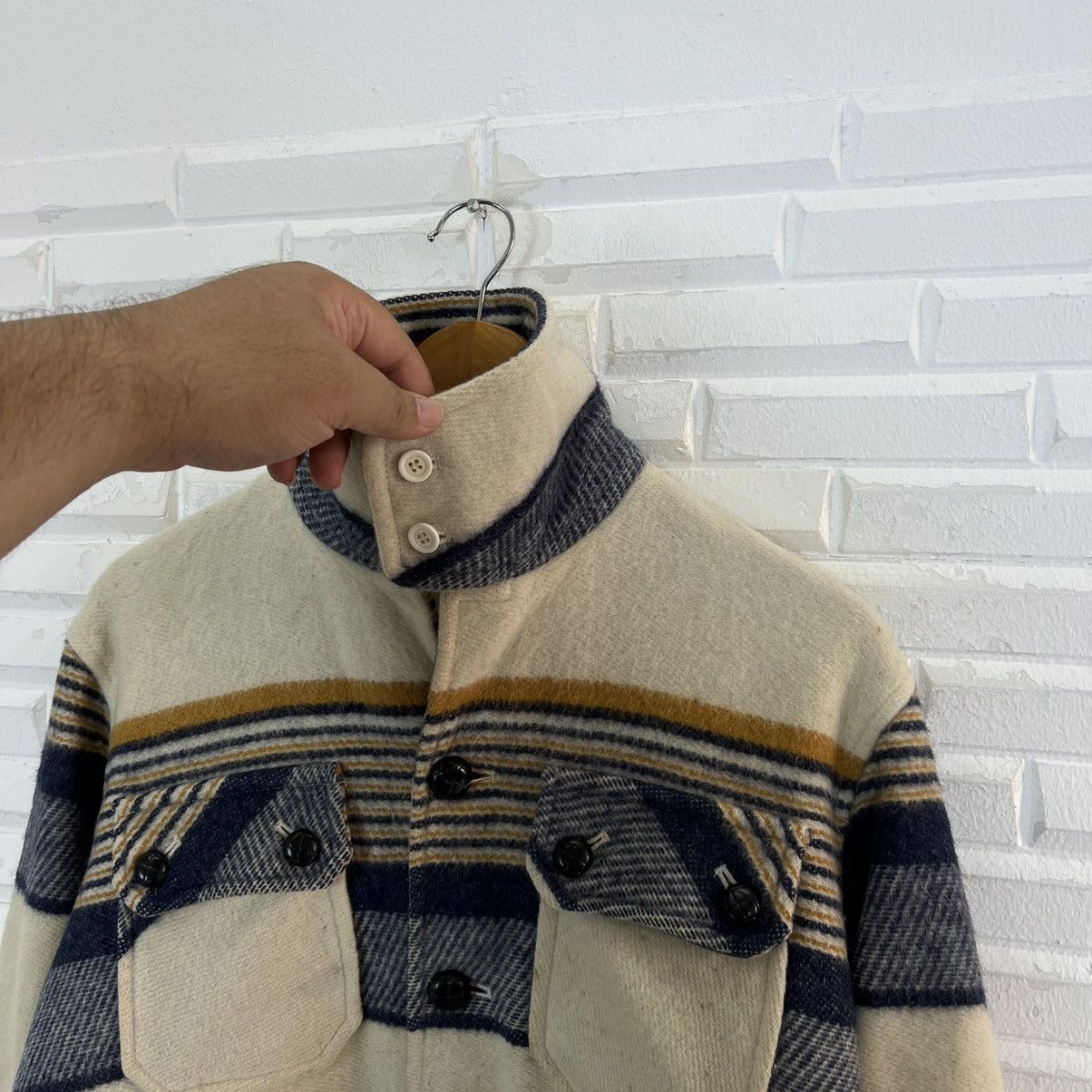 Japanese Brand VINTAGE WOOL JACKET JAPAN RARE DESIGN Size US M / EU 48-50 / 2 - 18 Thumbnail