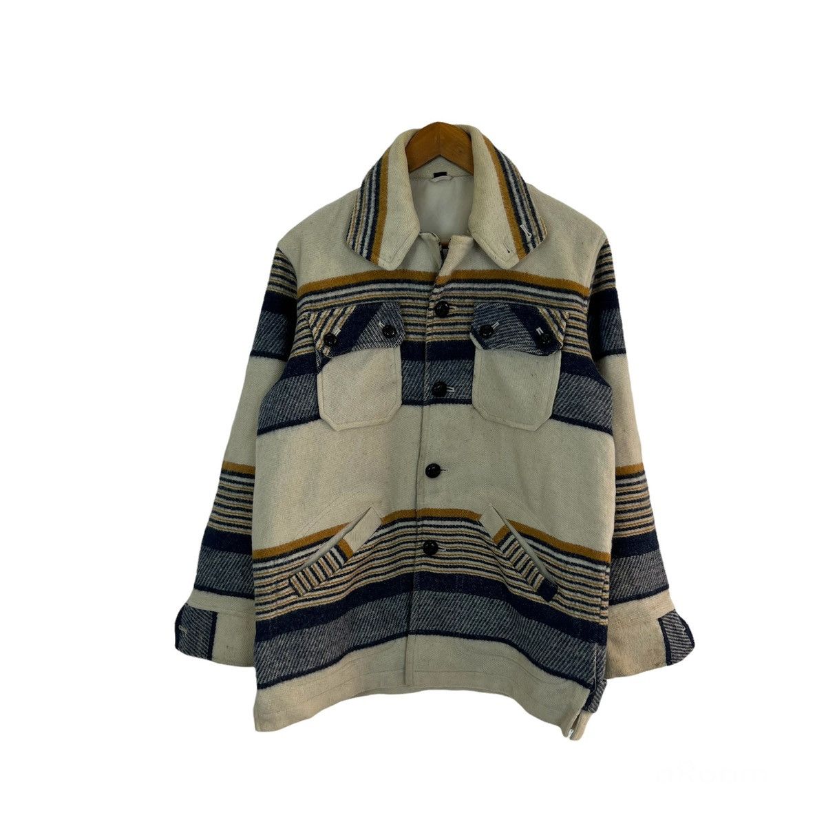 Japanese Brand VINTAGE WOOL JACKET JAPAN RARE DESIGN Size US M / EU 48-50 / 2 - 1 Thumbnail