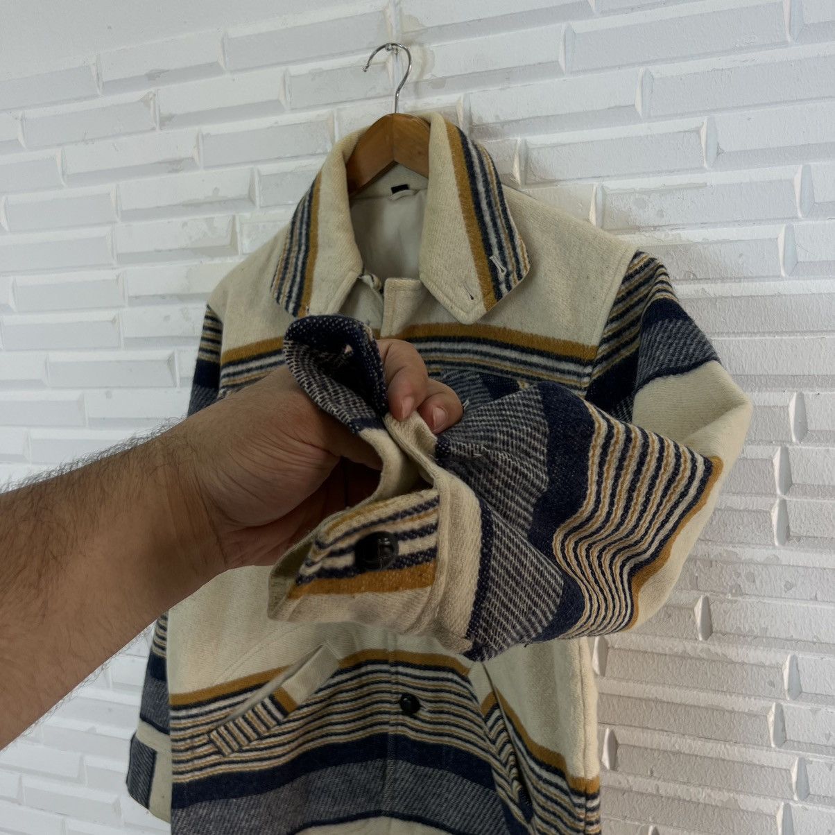 Japanese Brand VINTAGE WOOL JACKET JAPAN RARE DESIGN Size US M / EU 48-50 / 2 - 7 Thumbnail