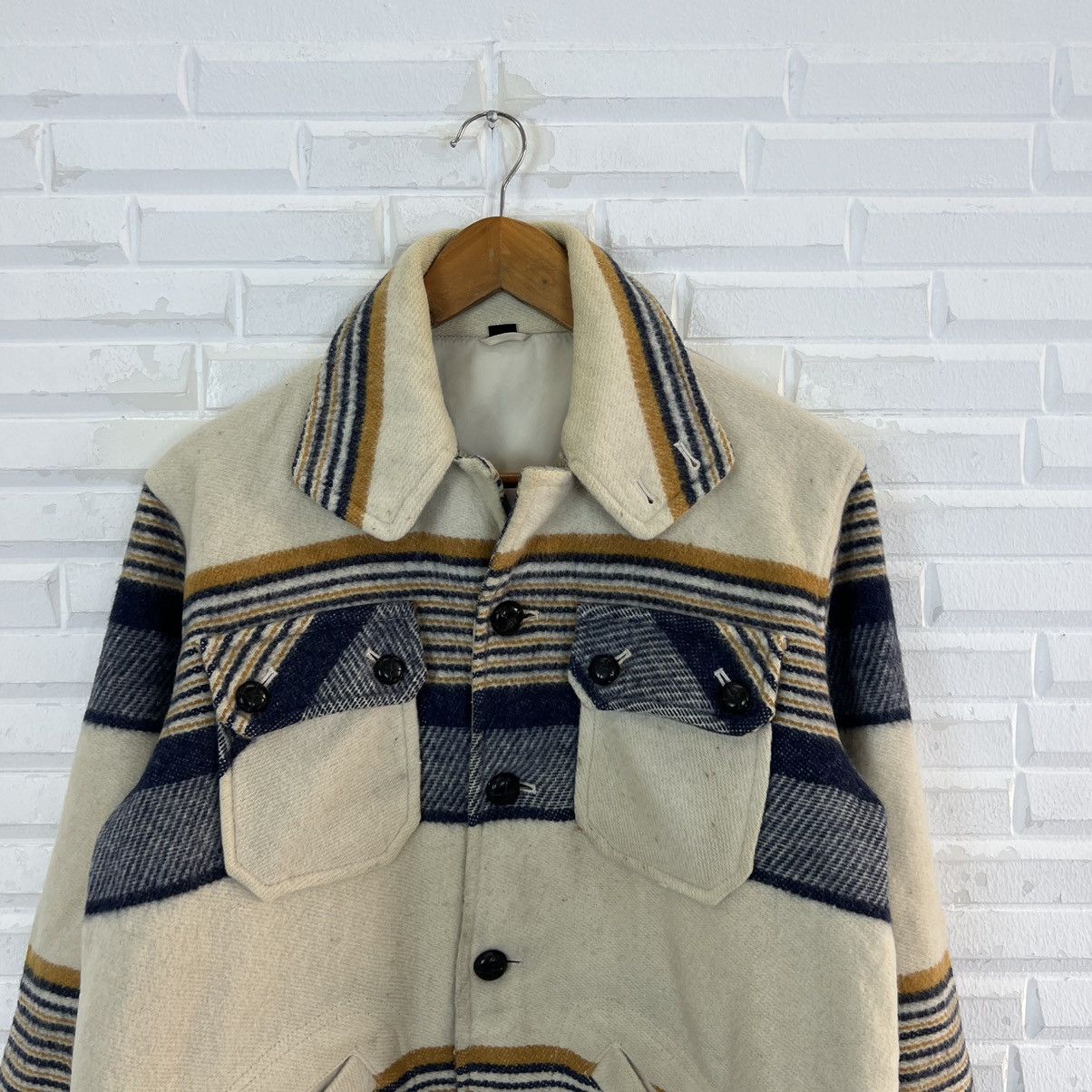 Japanese Brand VINTAGE WOOL JACKET JAPAN RARE DESIGN Size US M / EU 48-50 / 2 - 3 Thumbnail