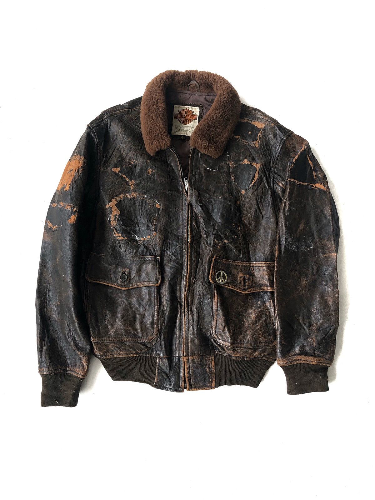 Harley Davidson Harley Davidson Cozy Fur Neck Leather Biker Jacket Size US M / EU 48-50 / 2 - 1 Thumbnail