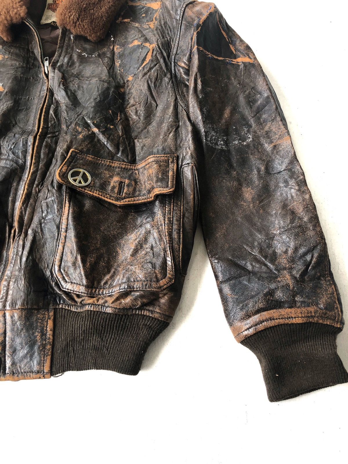 Harley Davidson Harley Davidson Cozy Fur Neck Leather Biker Jacket Size US M / EU 48-50 / 2 - 8 Thumbnail